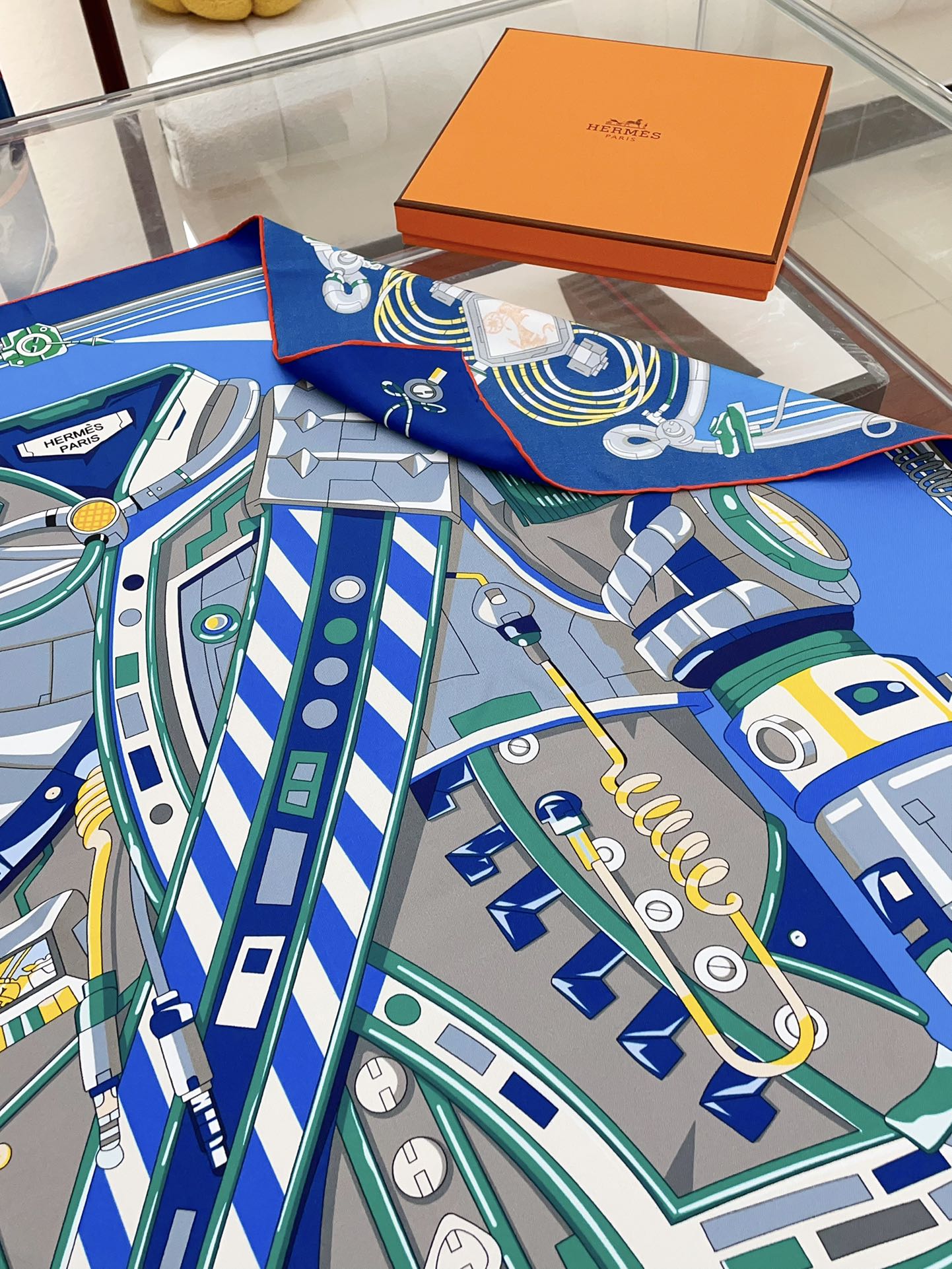 Neo Brandebourgs Scarf 90 CM In Colorful Silk Twill 257435