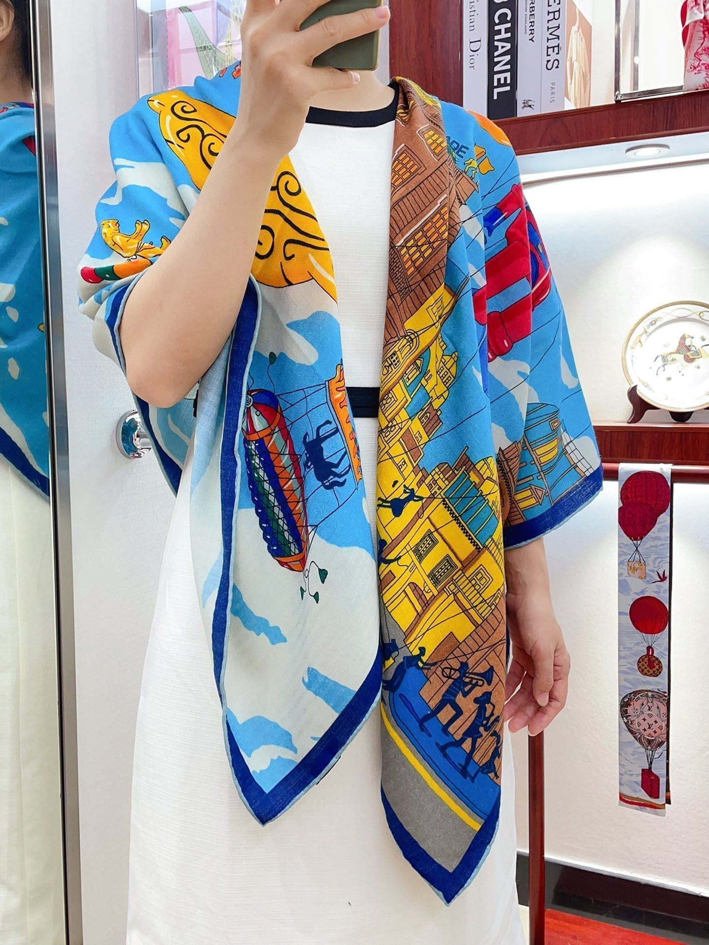 Parade Scarf 140 CM In Colorful Cashmere And Silk 340182