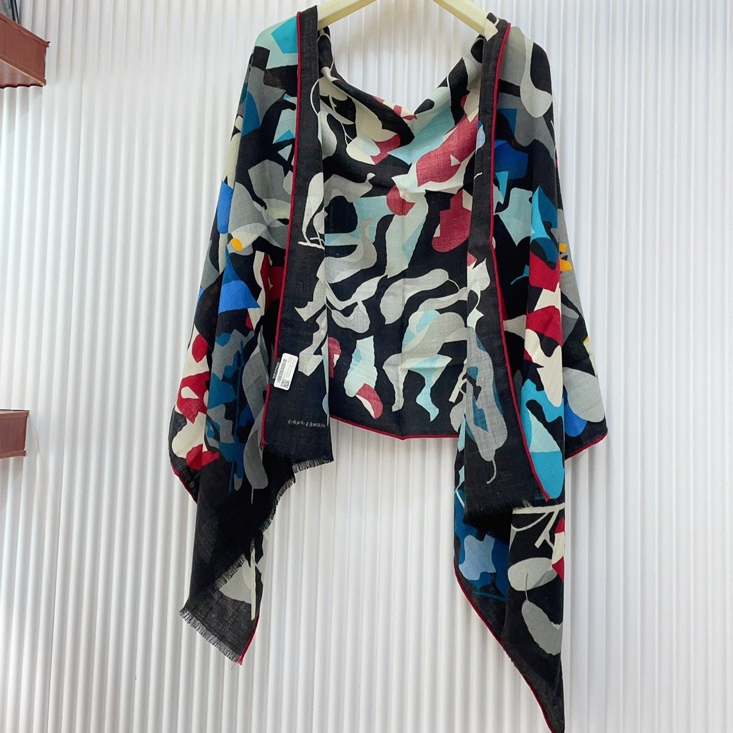 Scarf 180 CM Black Colorful Mashmere And Silk 403888