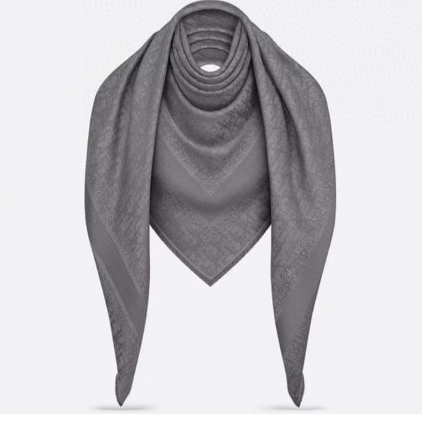 SQUARE SCARF 140 CM IN COOL GRAY WOOL AND SILK 408661