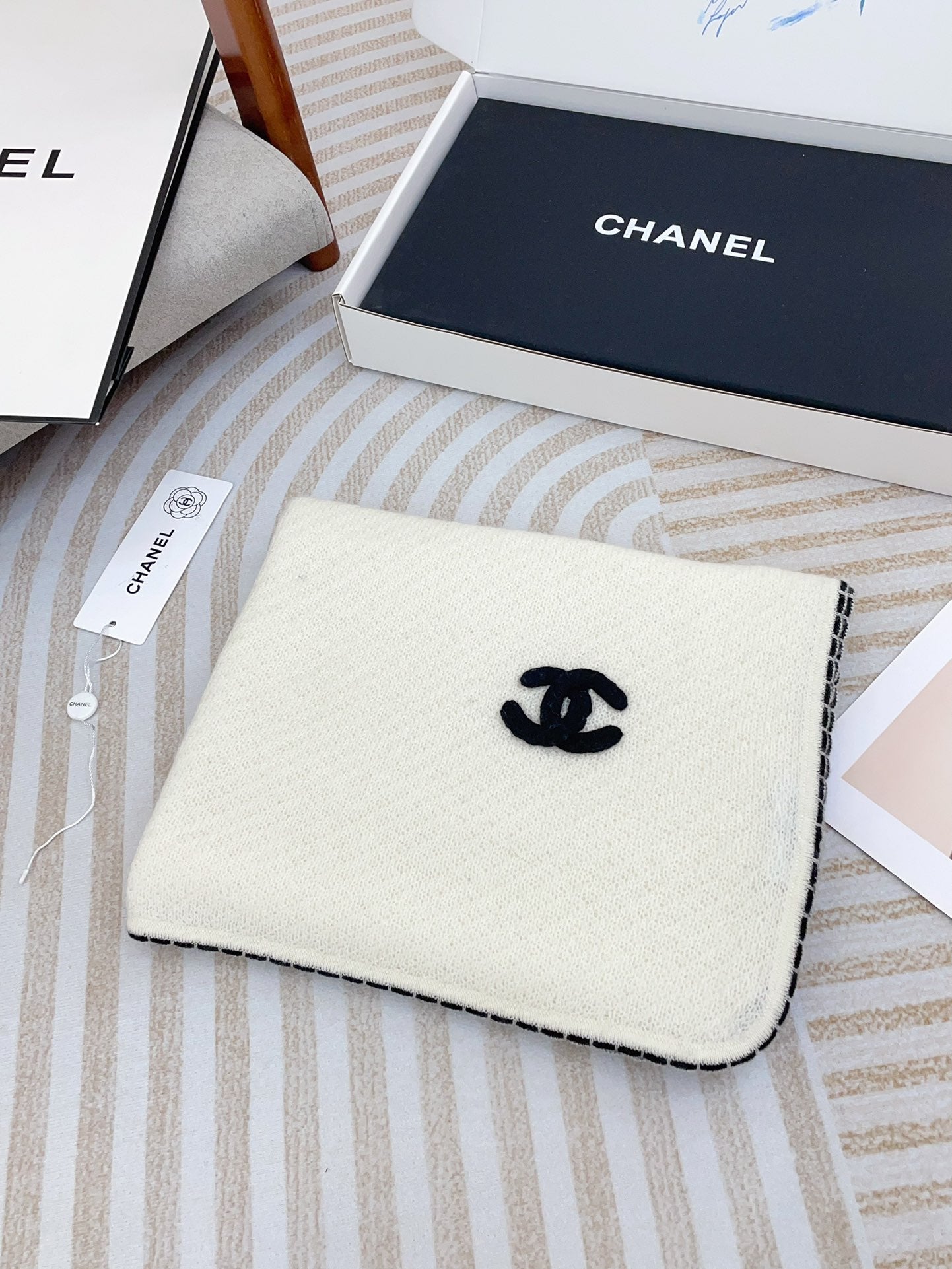 CC Scarf 190 CM In White Cashmere 419815