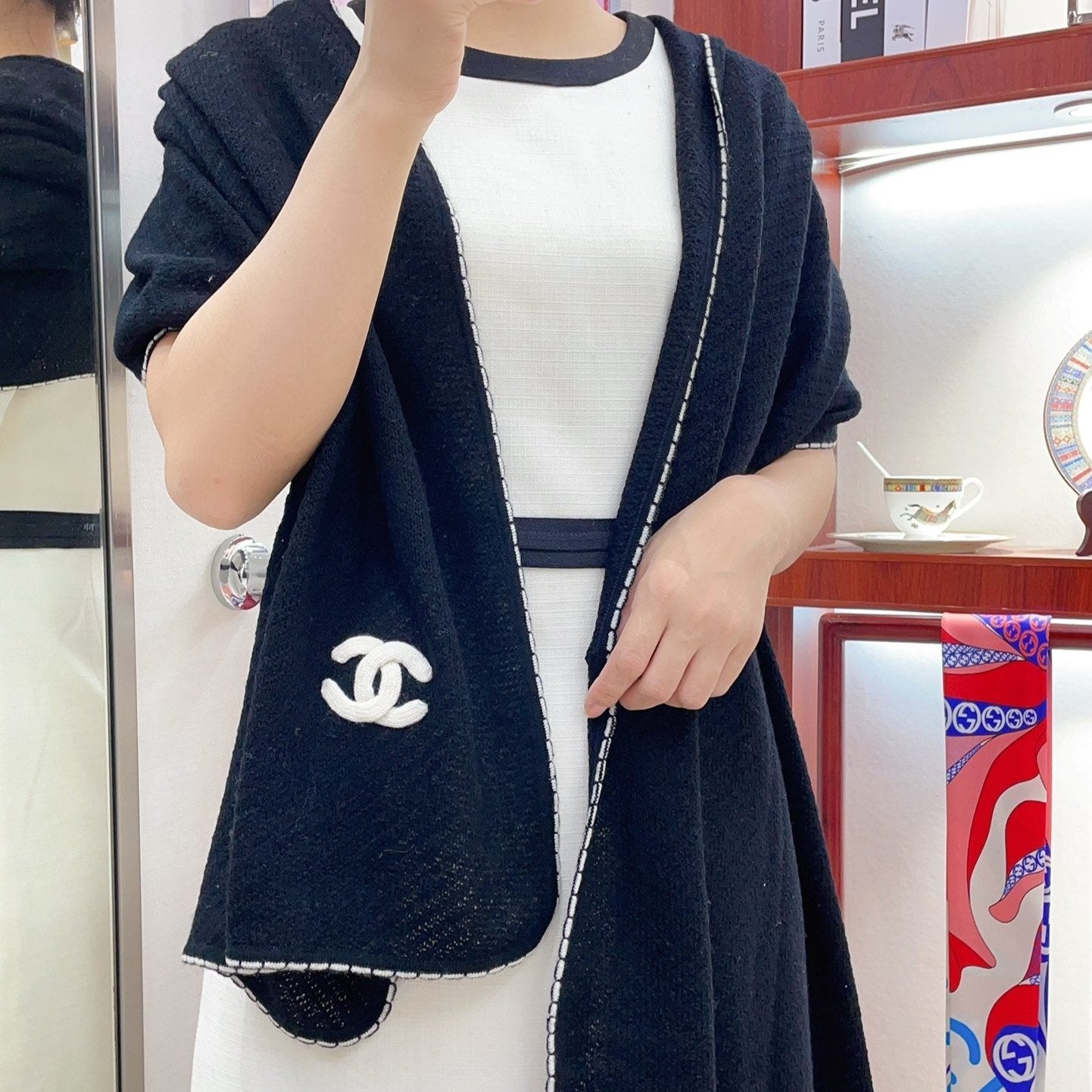 CC Scarf 190 CM In Black Cashmere 419816