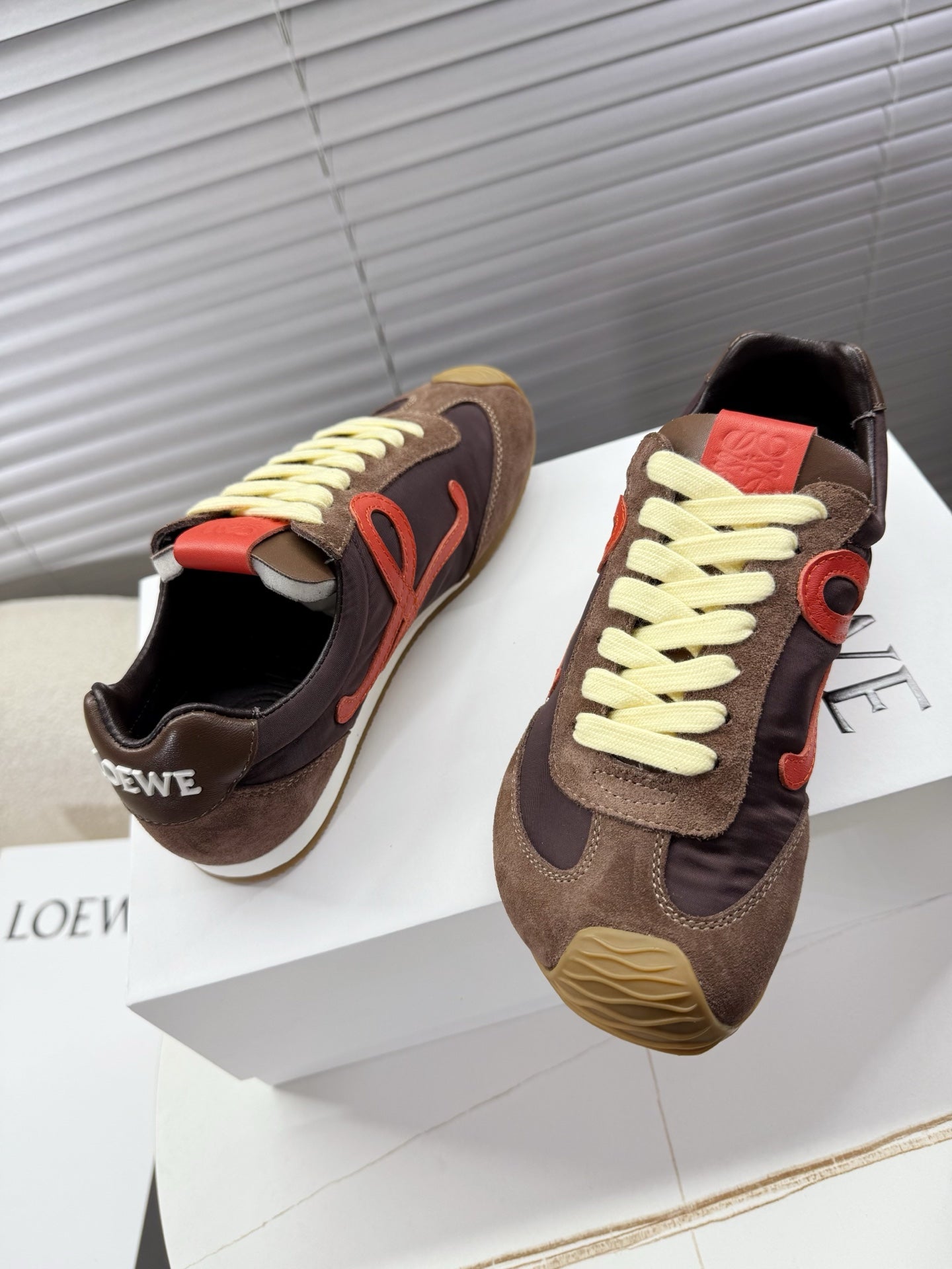 Loewe 26s Ballet Runner 2.0 In Dark Brown Nylon And Calfskin
