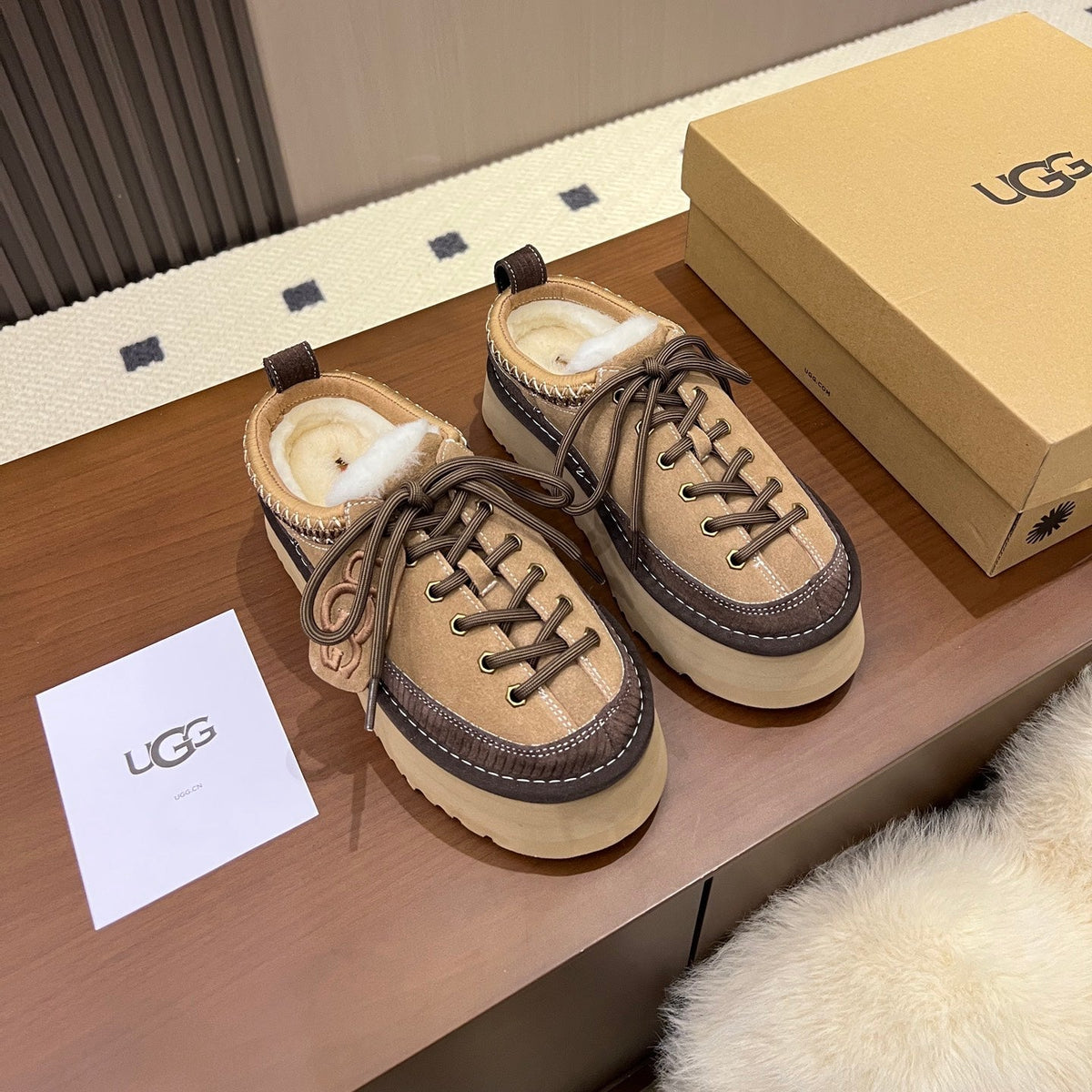 UGG 26s Shoes 4.5cm Chestnut Shearling Suede 187146