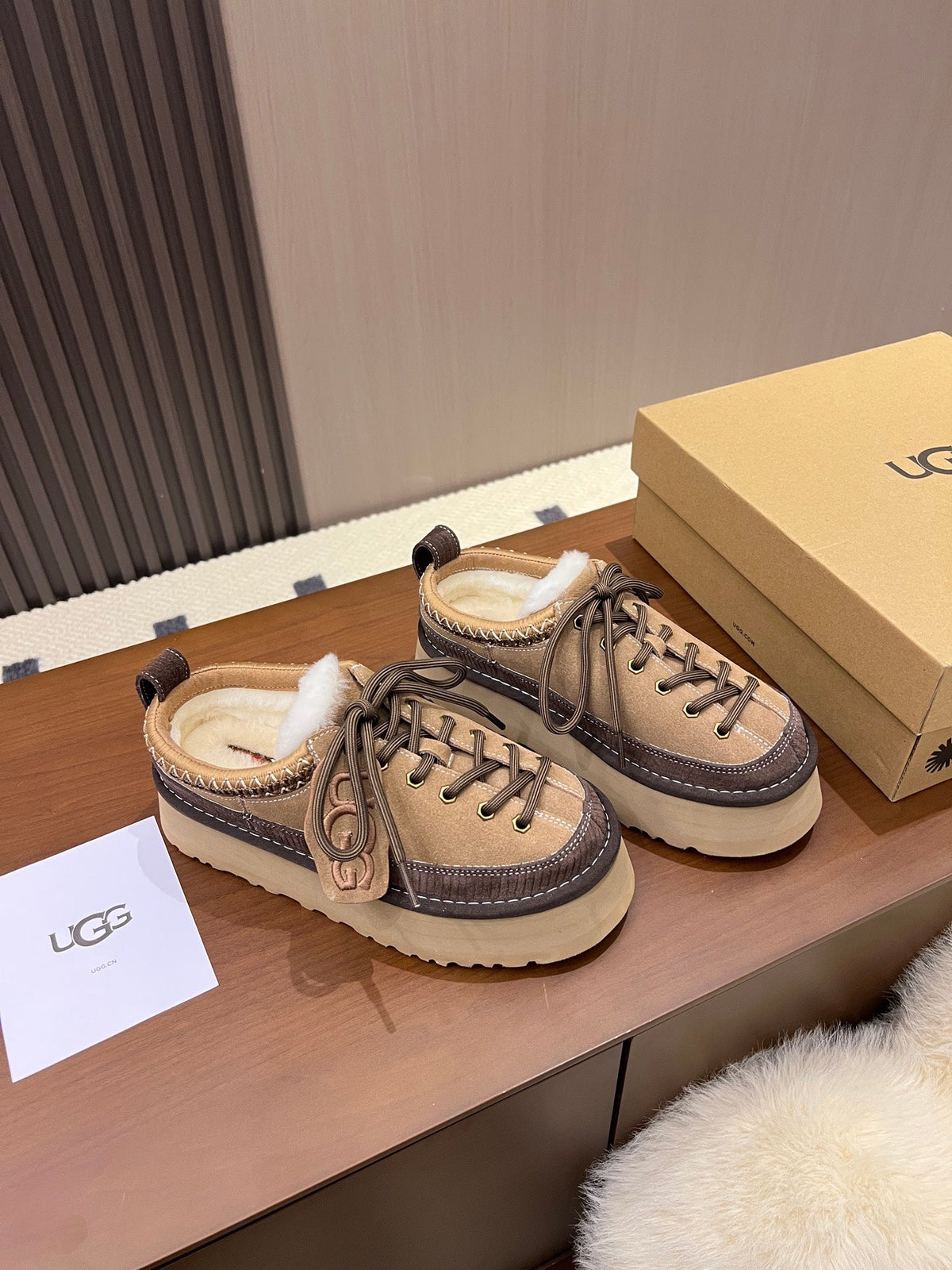 UGG 26s Shoes 4.5cm Chestnut Shearling Suede 187146