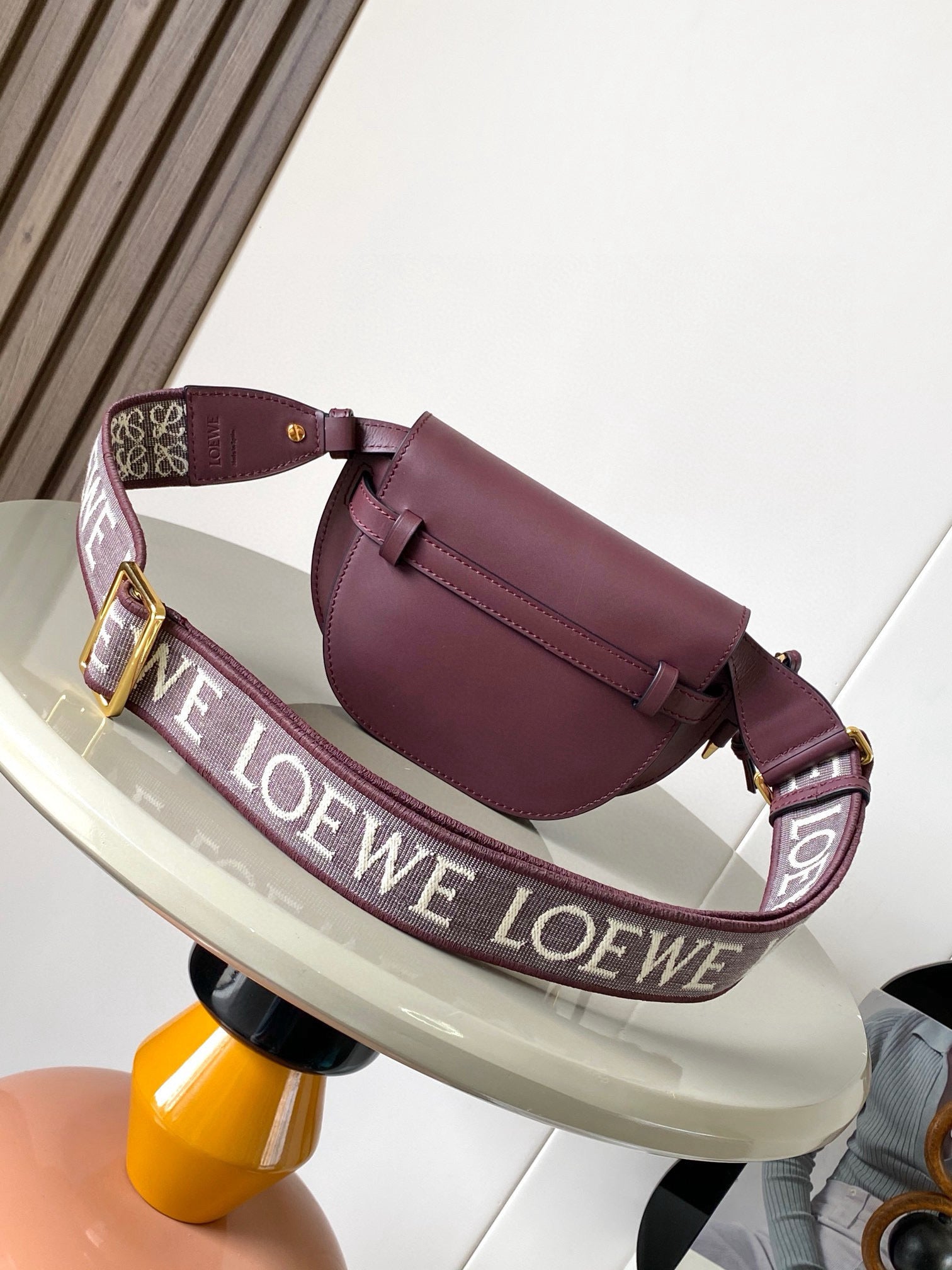 Loewe Mini Gate Dual Bag Burgundy Calfskin