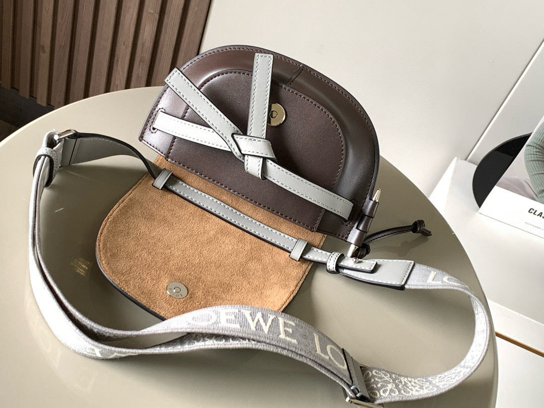 Loewe Mini Gate Dual Bag Light Grey Calfskin