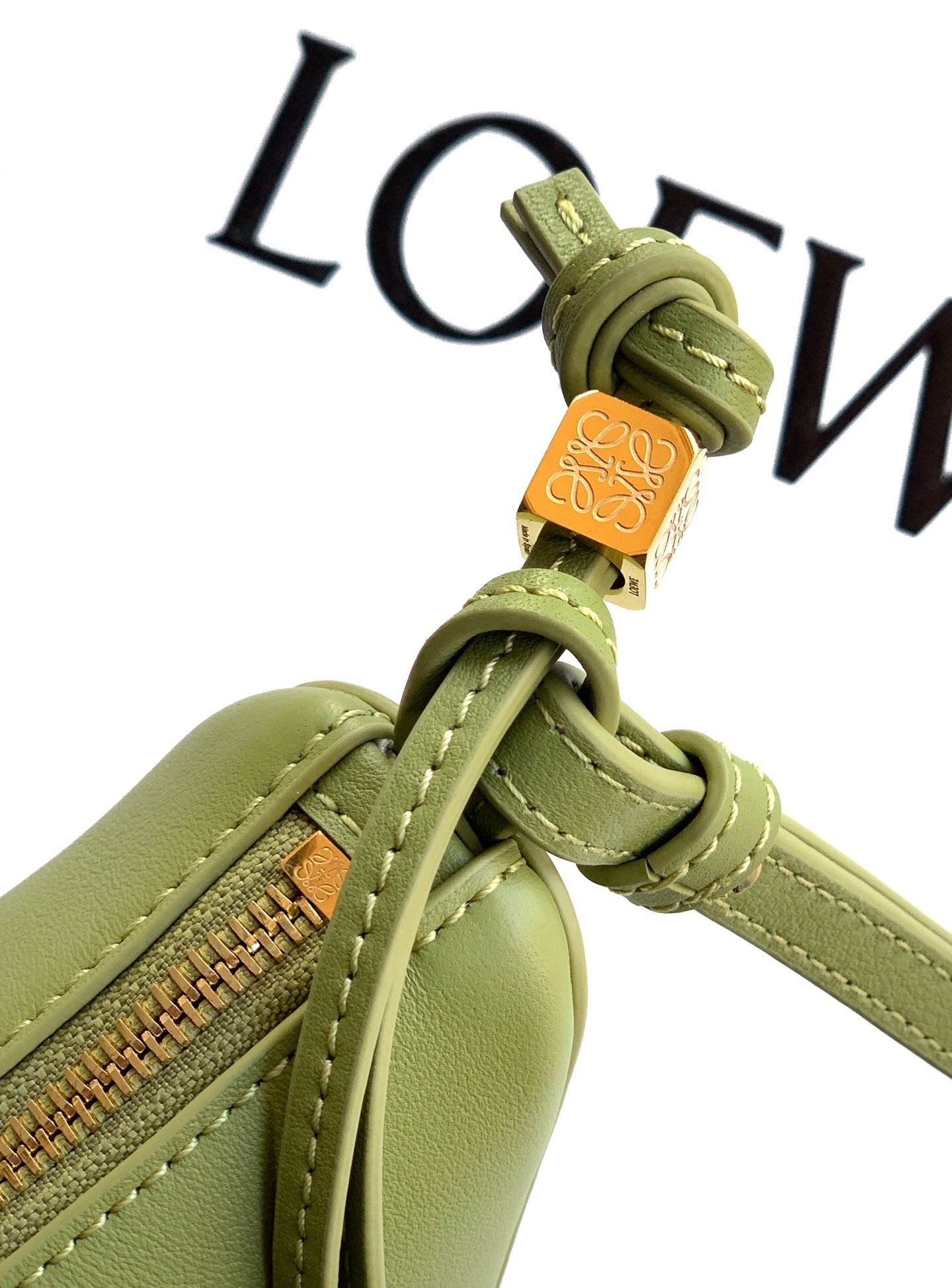 Loewe Mini Hammock Hobo Bag Olive Mist Calfskin