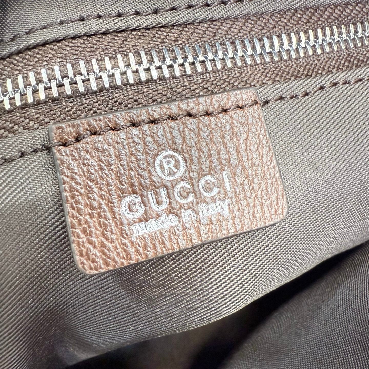 GG Tag Medium Crossbody Bag Beige Canvas