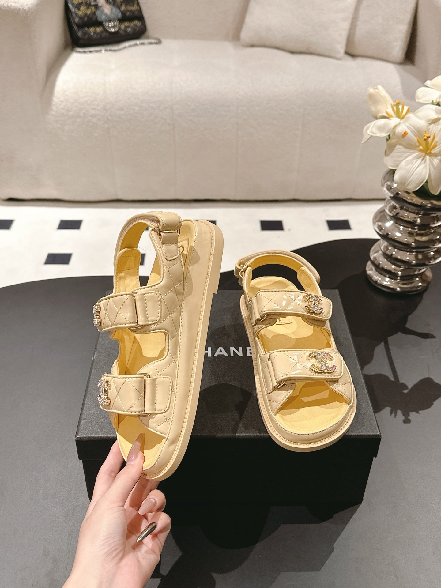 cc 25p dad sandal yellow leather 237560
