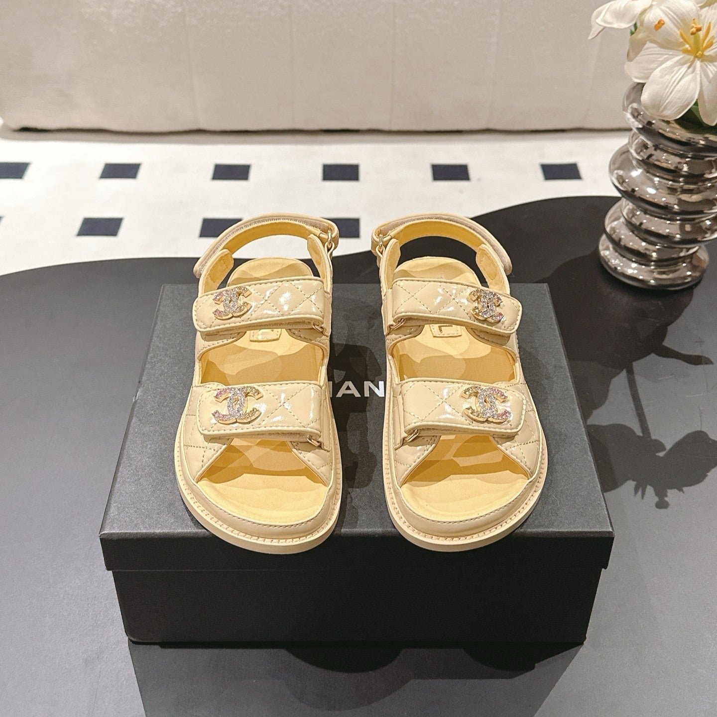 cc 25p dad sandal yellow leather 237560