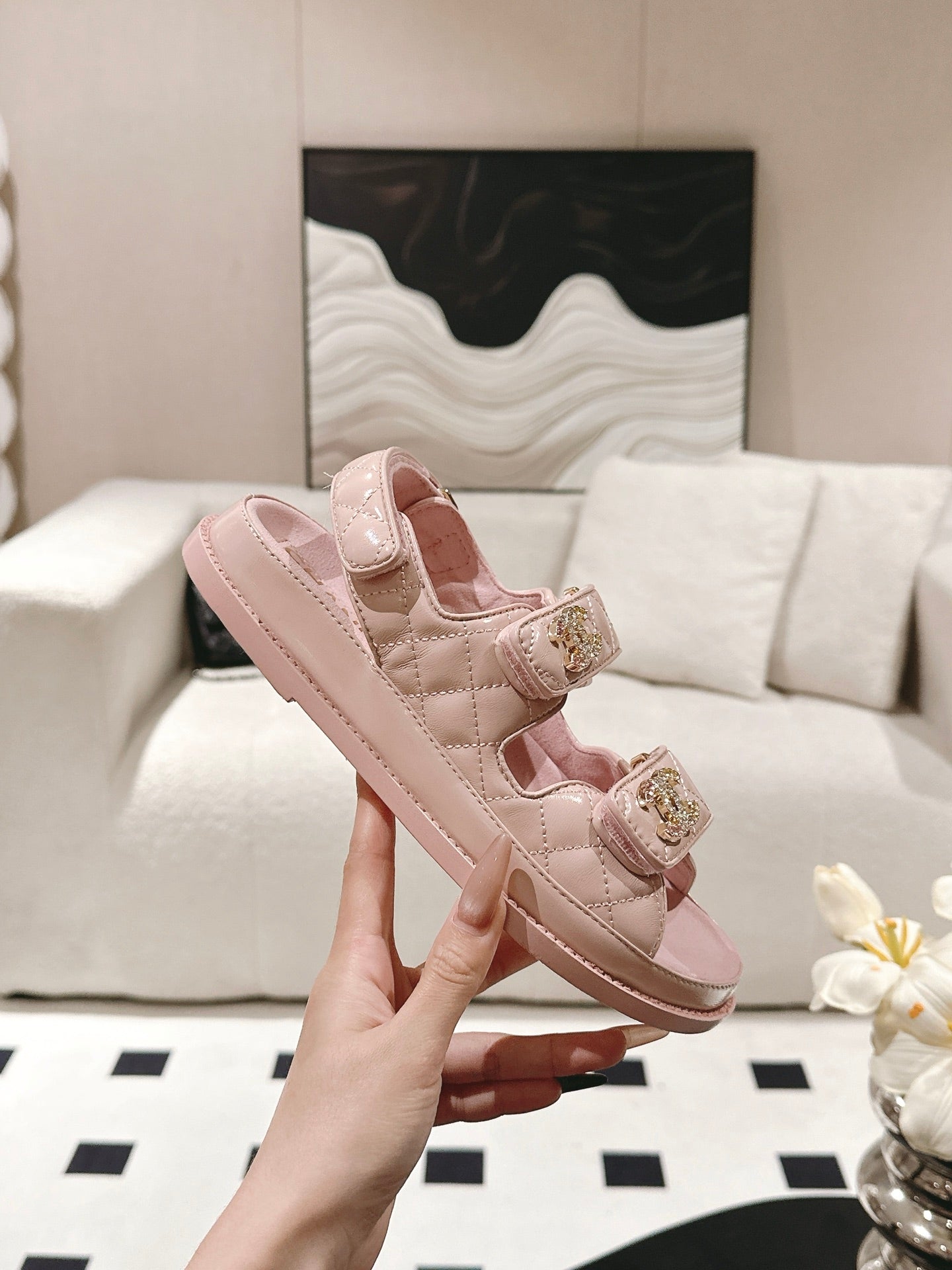 cc 25p dad sandal pink leather 237561