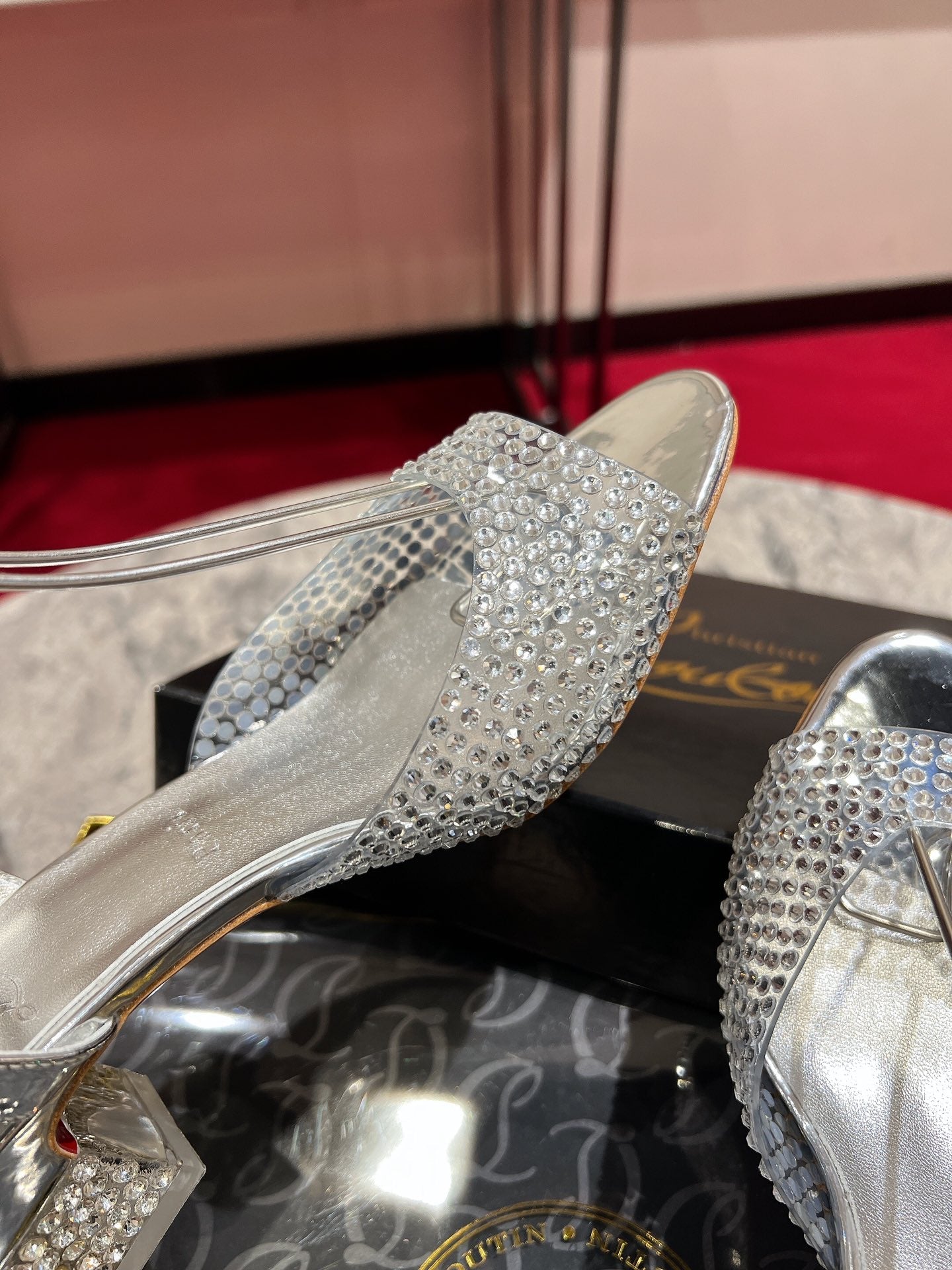 CL Cassandrissima Sandals 5.5cm Sliver Leather 825390