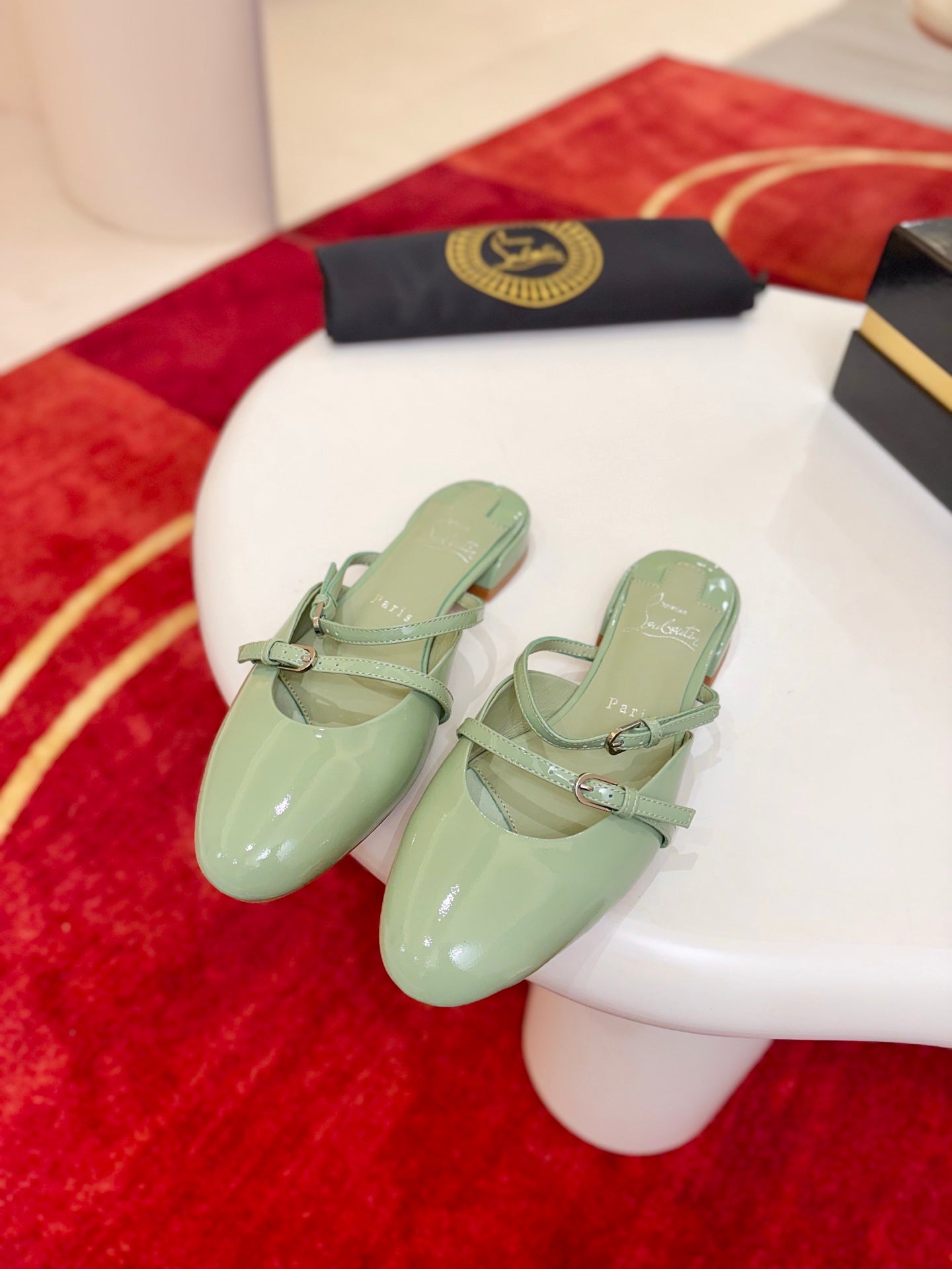 CL Jane Nina Mules Green Patent Leather 825193