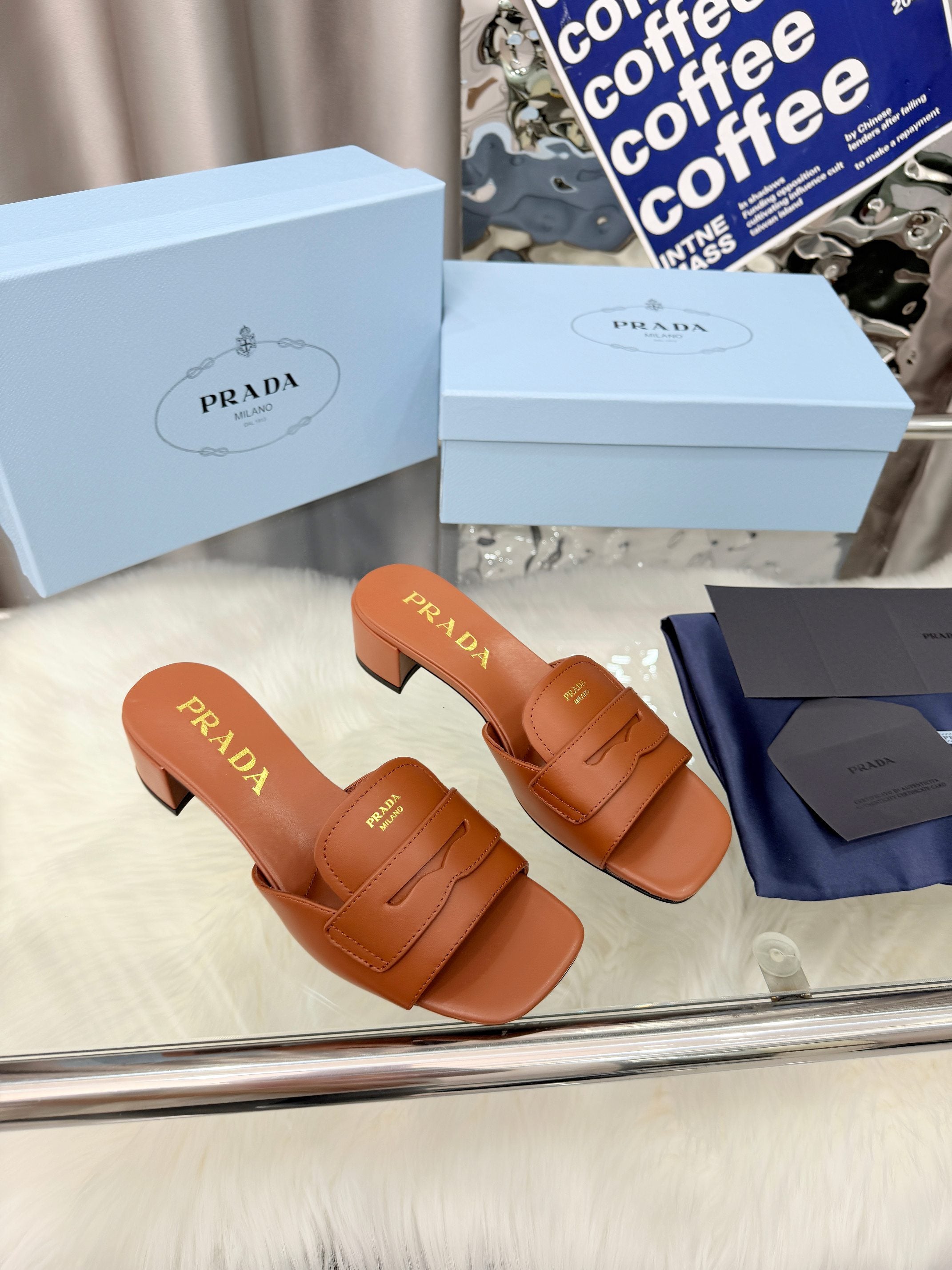 Prada 26SS Sandals Brown Leather 564172
