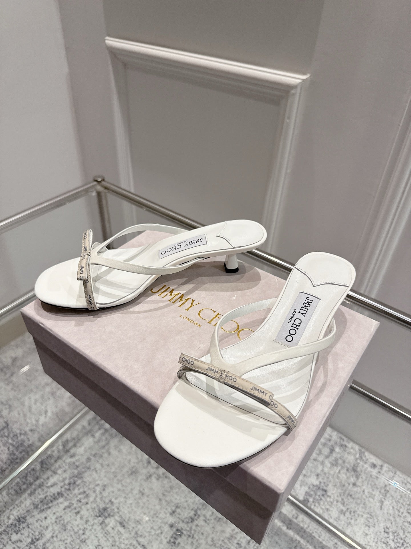 Jimmy Ciela Mules 45mm White Sheepskin 422436