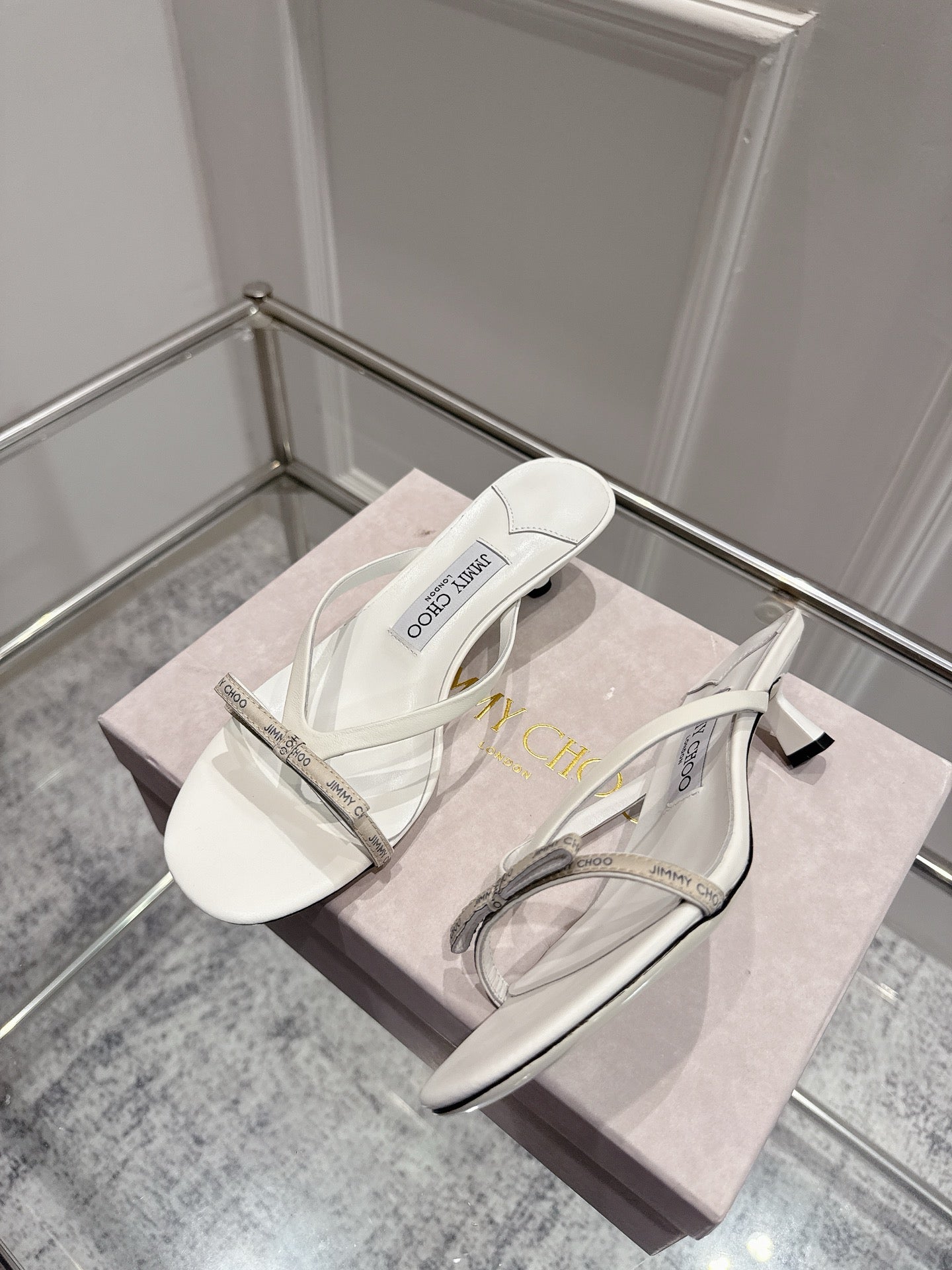Jimmy Ciela Mules 45mm White Sheepskin 422436