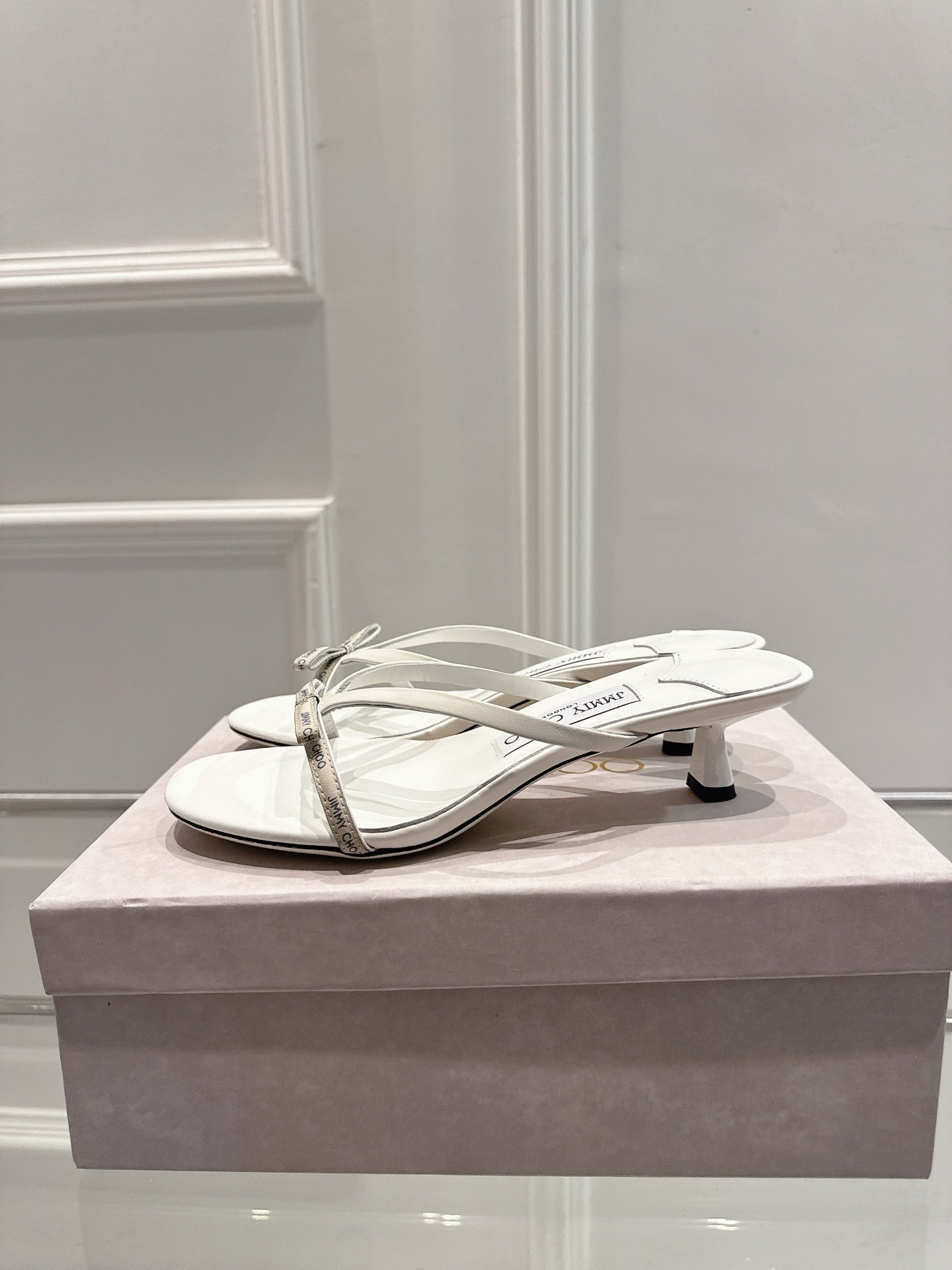 Jimmy Ciela Mules 45mm White Sheepskin 422436