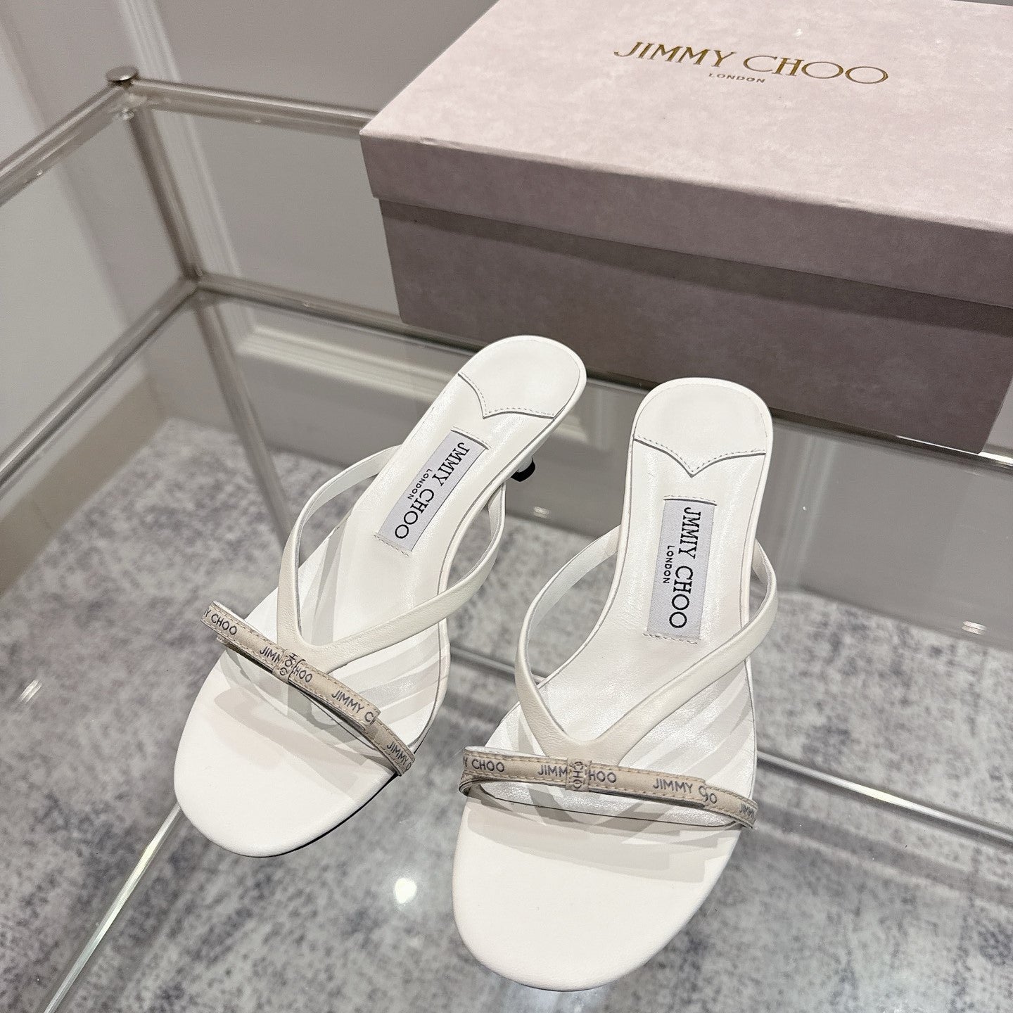 Jimmy Ciela Mules 45mm White Sheepskin 422436