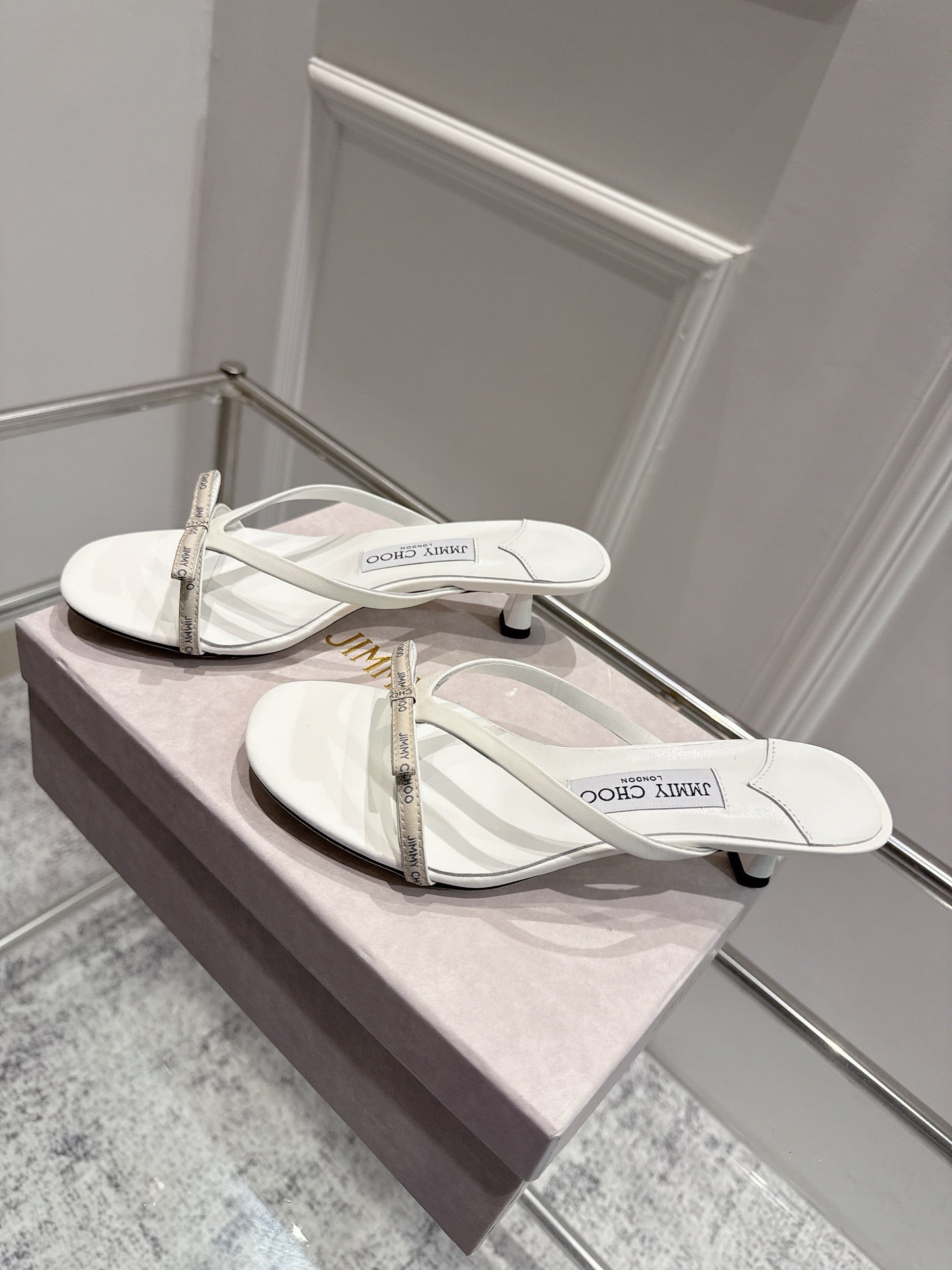 Jimmy Ciela Mules 45mm White Sheepskin 422436