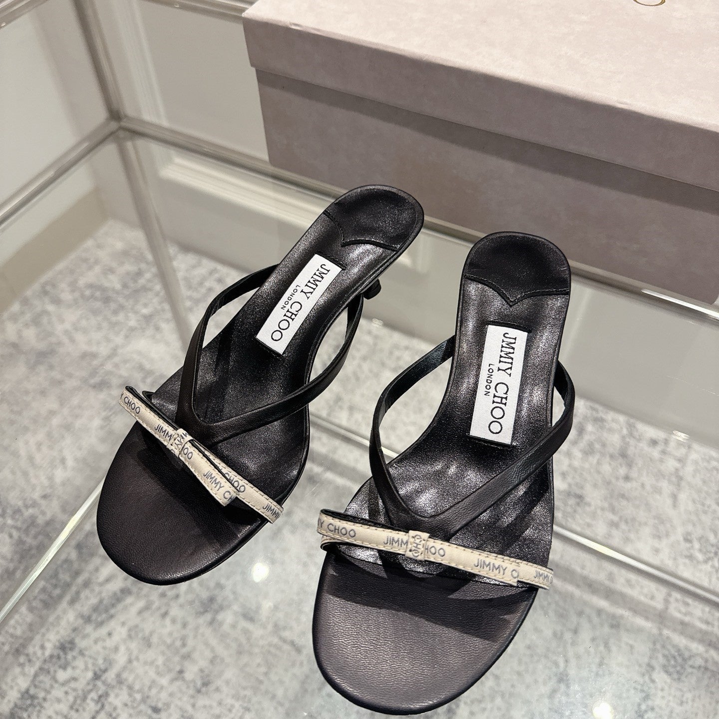 Jimmy Ciela Mules 45mm Black Sheepskin 422438