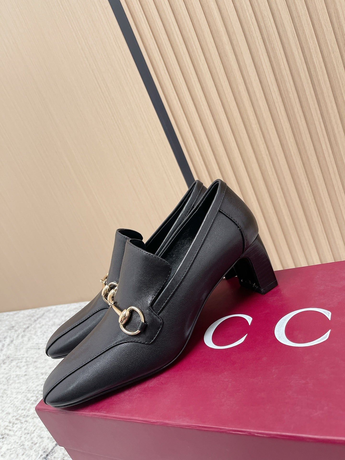 GG Jordaan Loafer High Heel Black Cowhide 752227