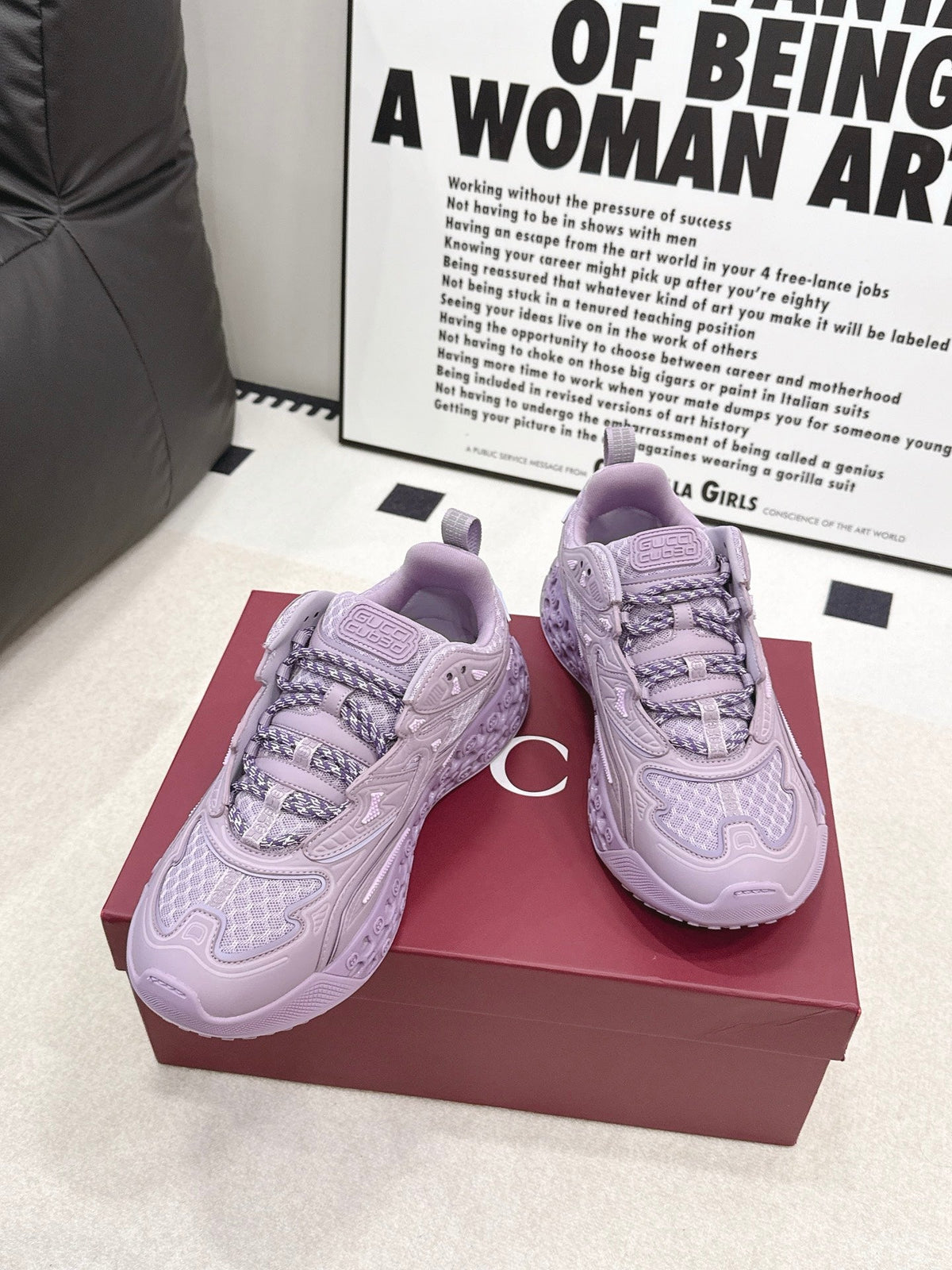 GG 26s Cubo Sneakers Purple Mesh Fabric 191864