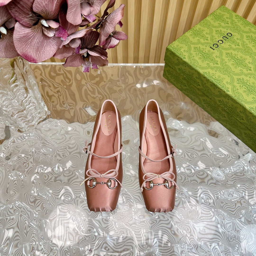 BALLET FLAT IN CORAL PINK SILK