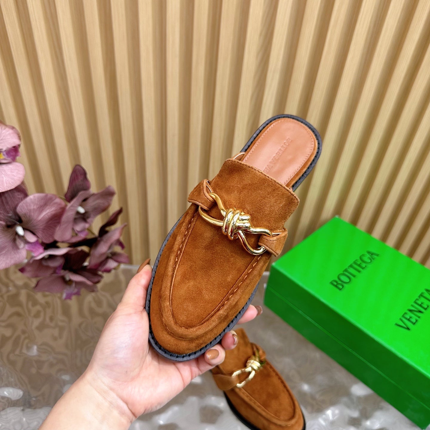 Astaire Loafer Gold Suede Ghw 176169