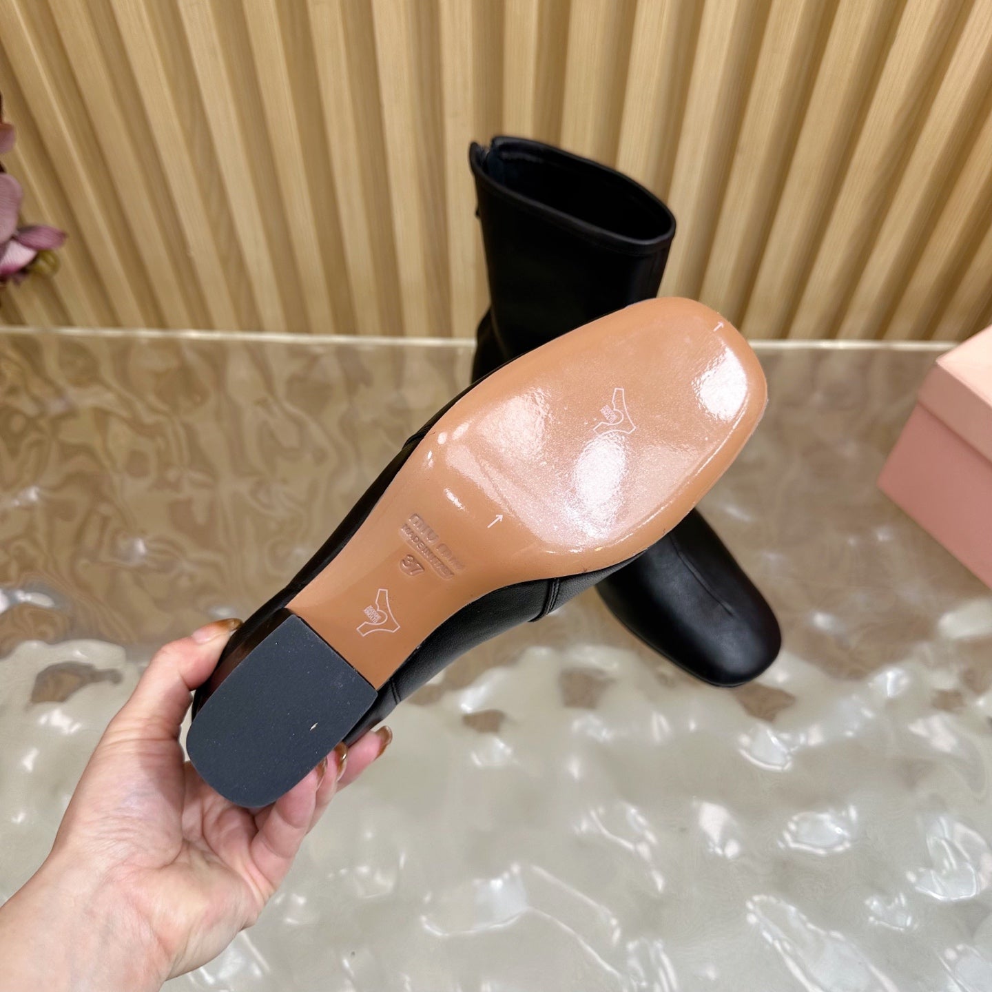 Miu Booties Black Nappa Leather 498180