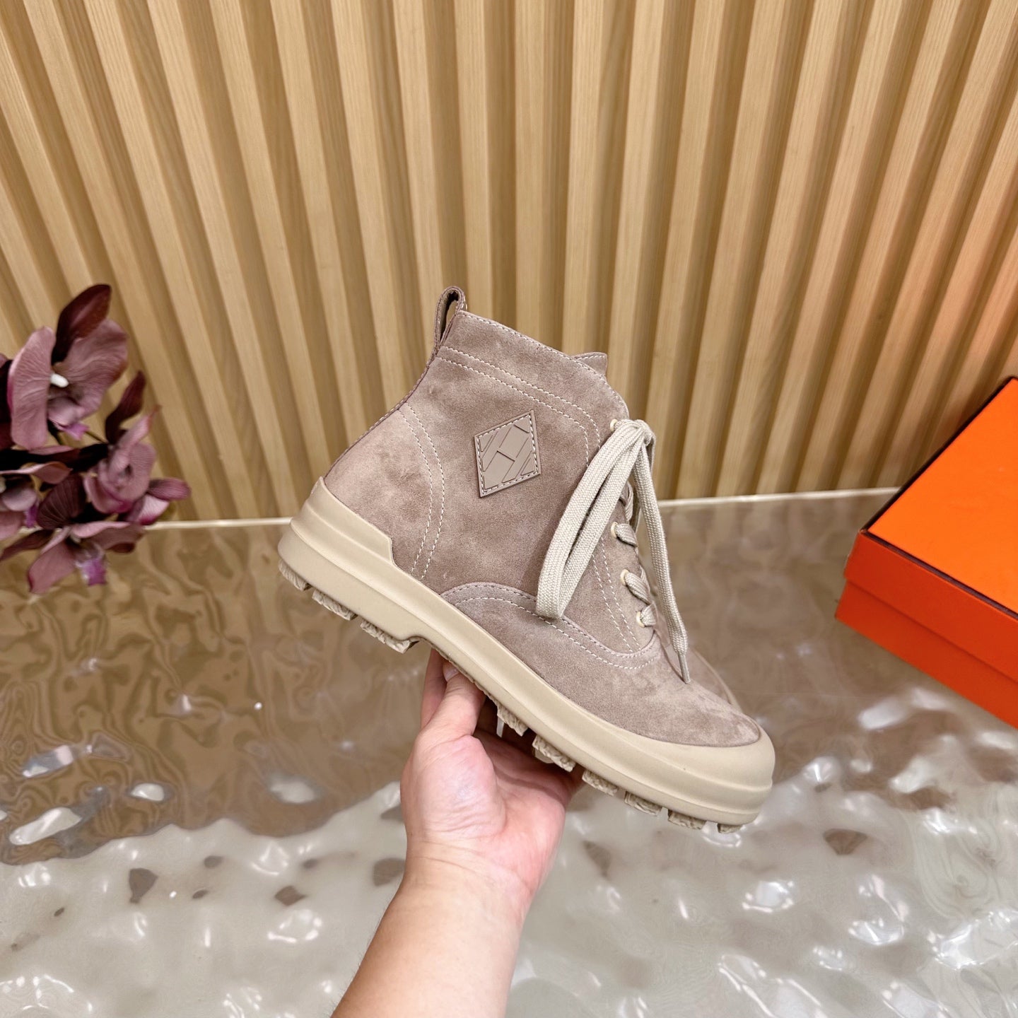 HM Kooler Ankle Boot Muted Beige Suede 498194