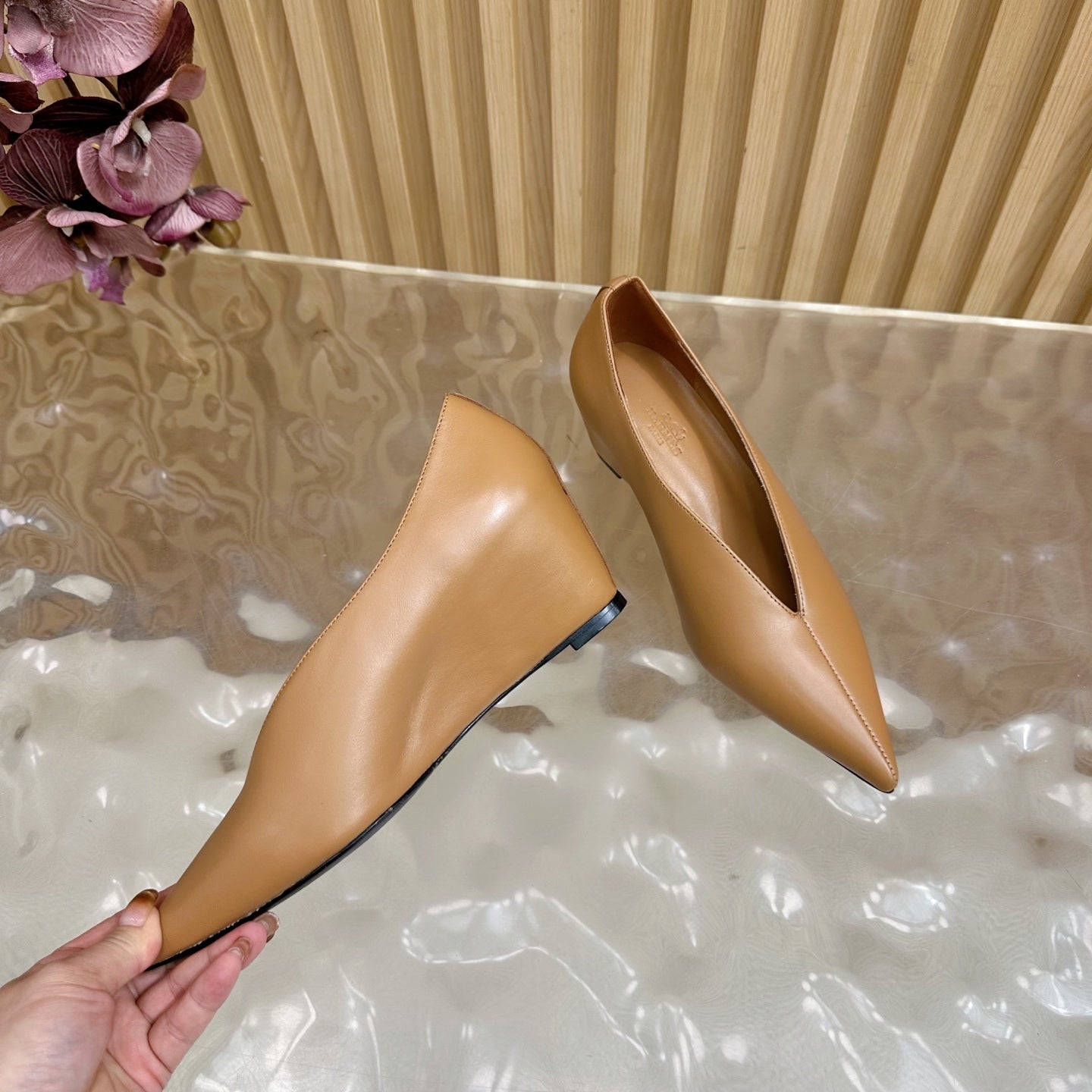 HM Louna 55 Pump 50mm Burnt caramel Sheepskin 498199