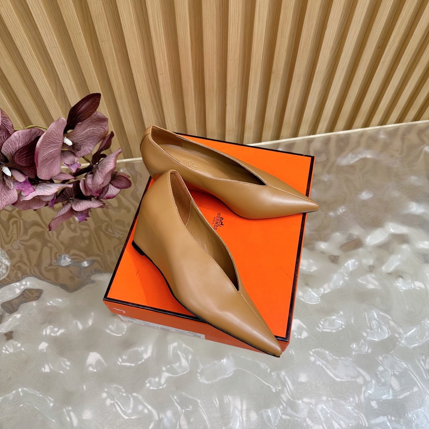 HM Louna 55 Pump 50mm Burnt caramel Sheepskin 498199