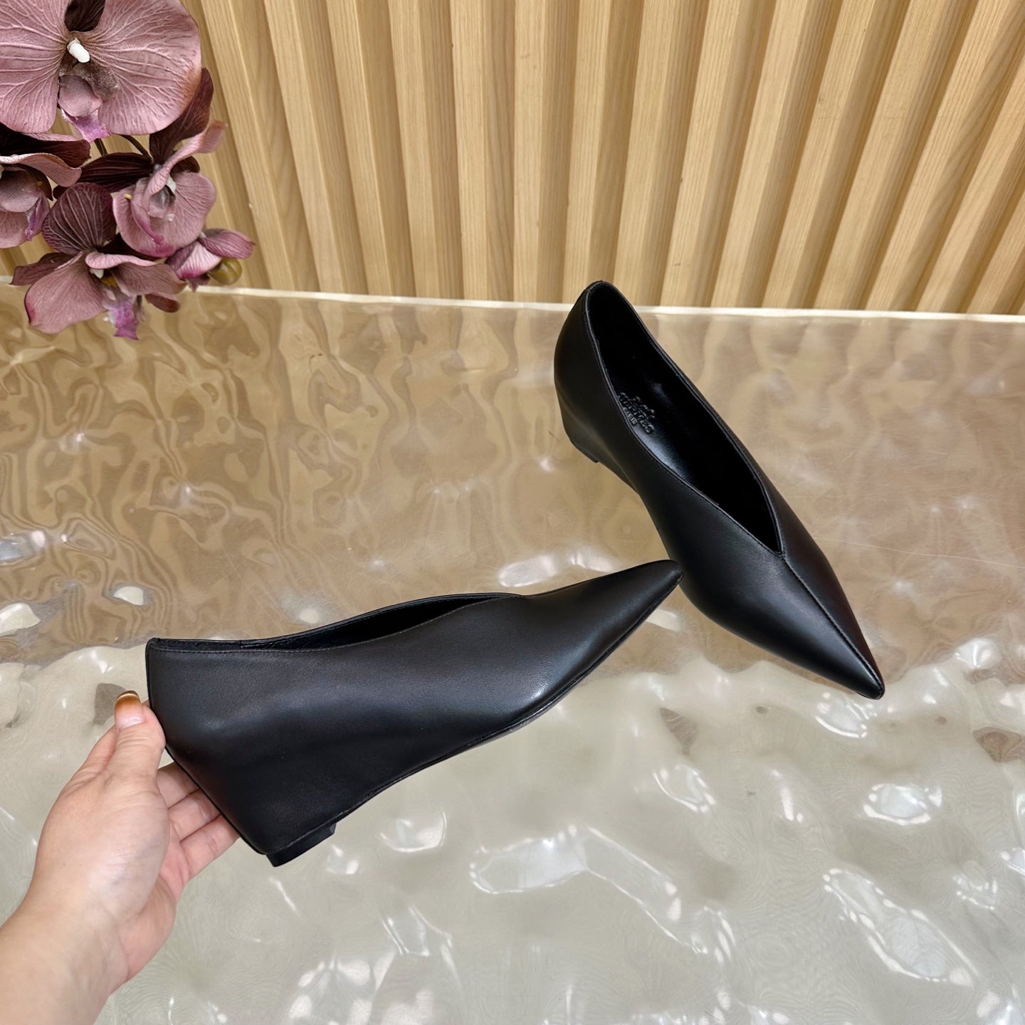 HM Louna 55 Pump 50mm Dark Black Suede 498198