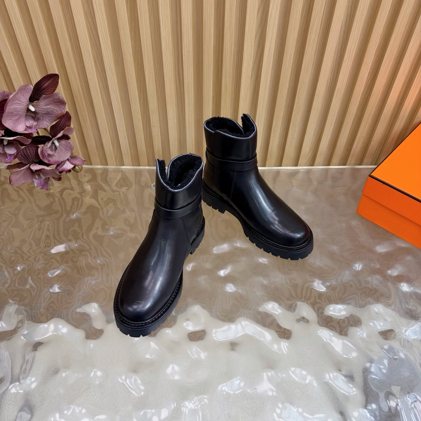 HM Jeff Ankle Boots Black Nappa Leather 537932
