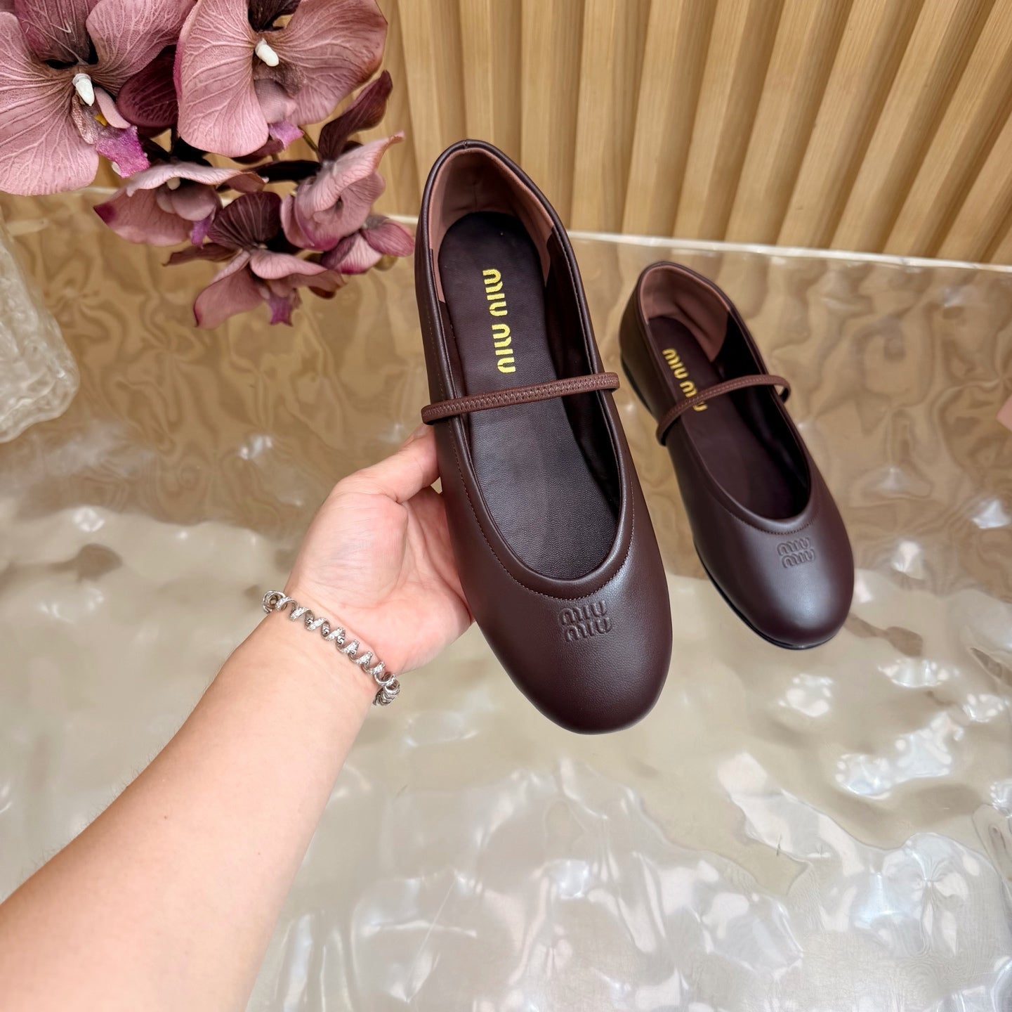 Miu 26s Ballerinas Deep Burgundy Lambskin 933417