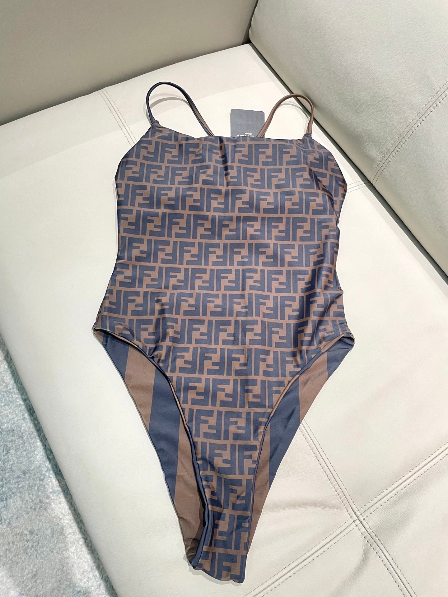 Fendi Swimsuit Black Brown Technical Fabric 180514