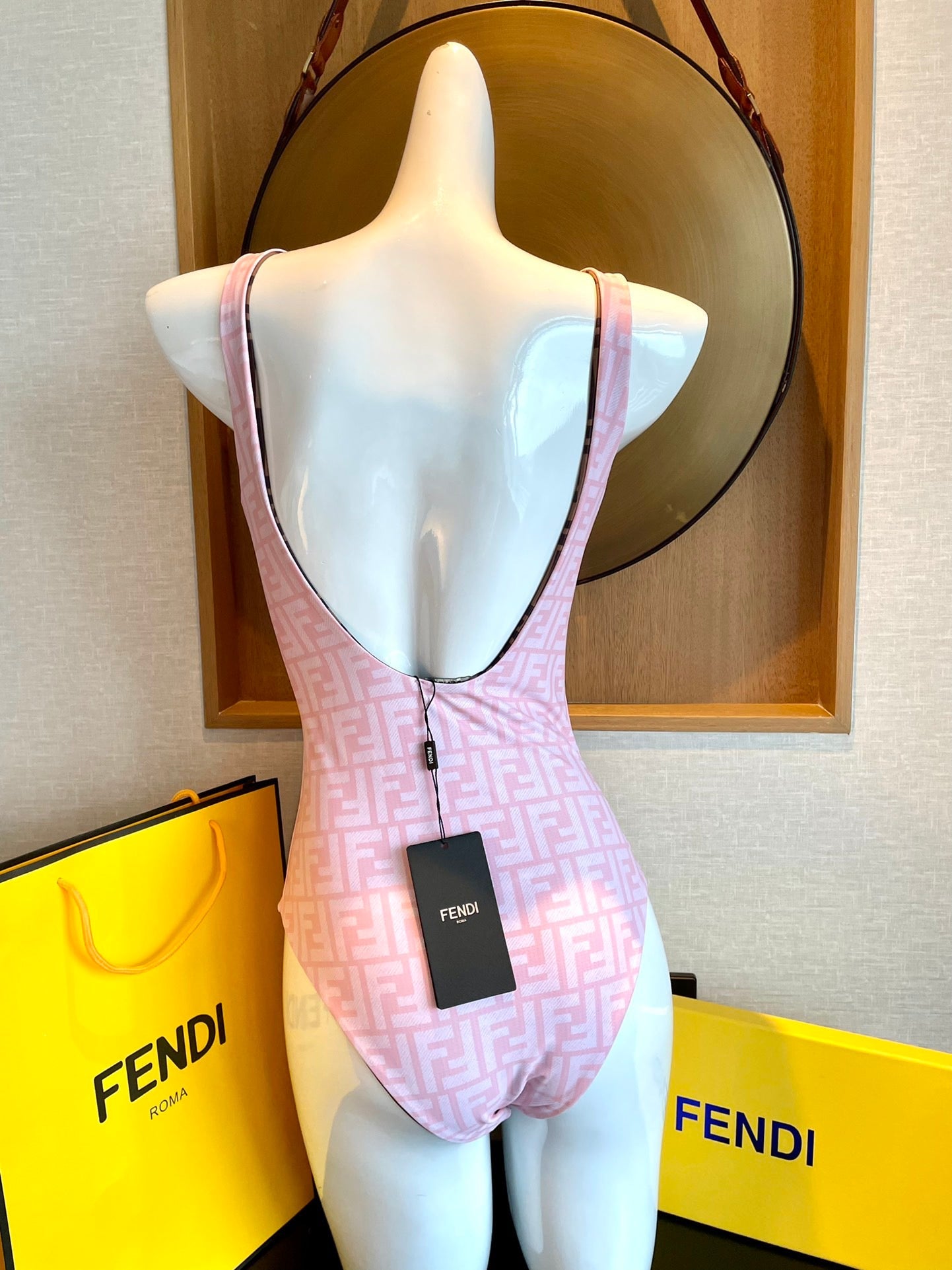 Fendi Reversible One-Piece Swimsuit Pink Cotton 180522