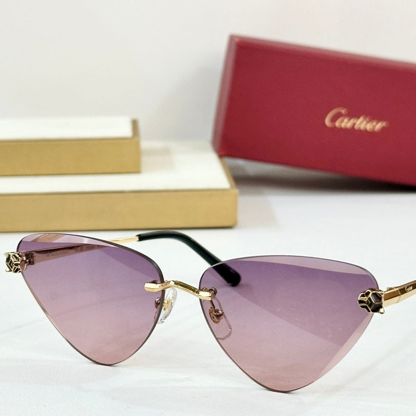 PANTHÈRE RIMLESS TRIANGLE FRAME SUNGLASSES 570457 IN METAL