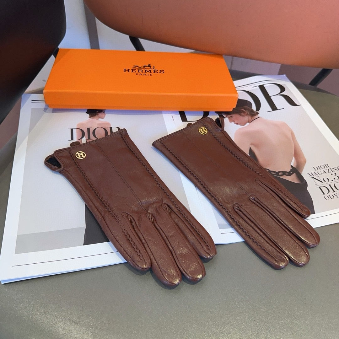HM 26s Gloves Brown Lambskin 398848