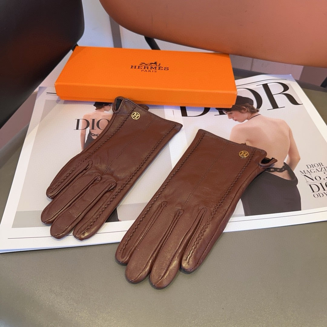 HM 26s Gloves Brown Lambskin 398848