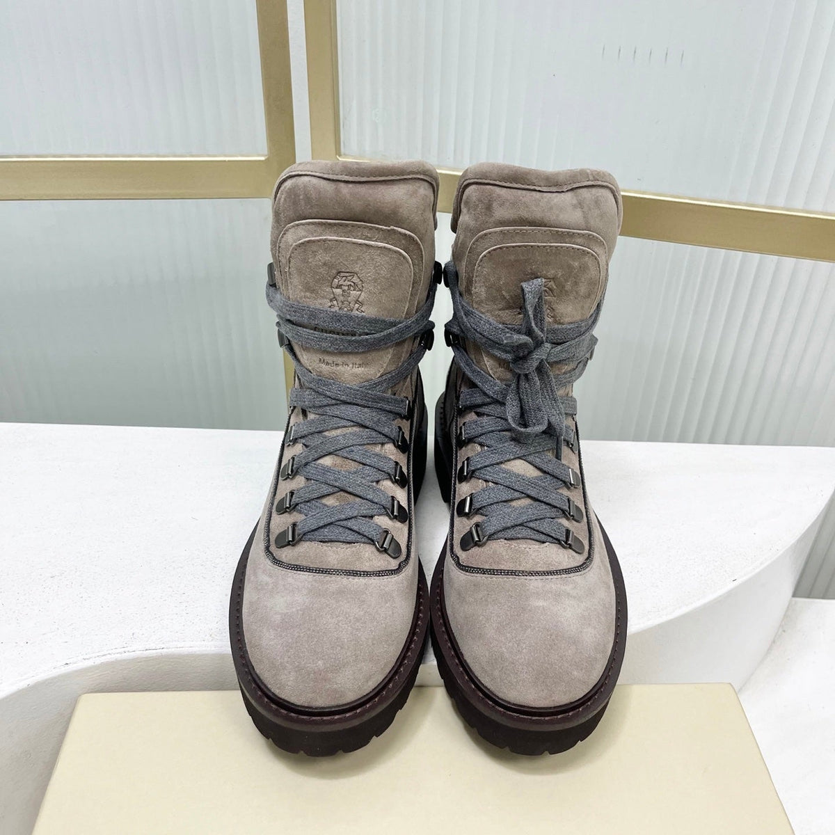 Brunello 26s Boots 4cm Grey Suede 187954