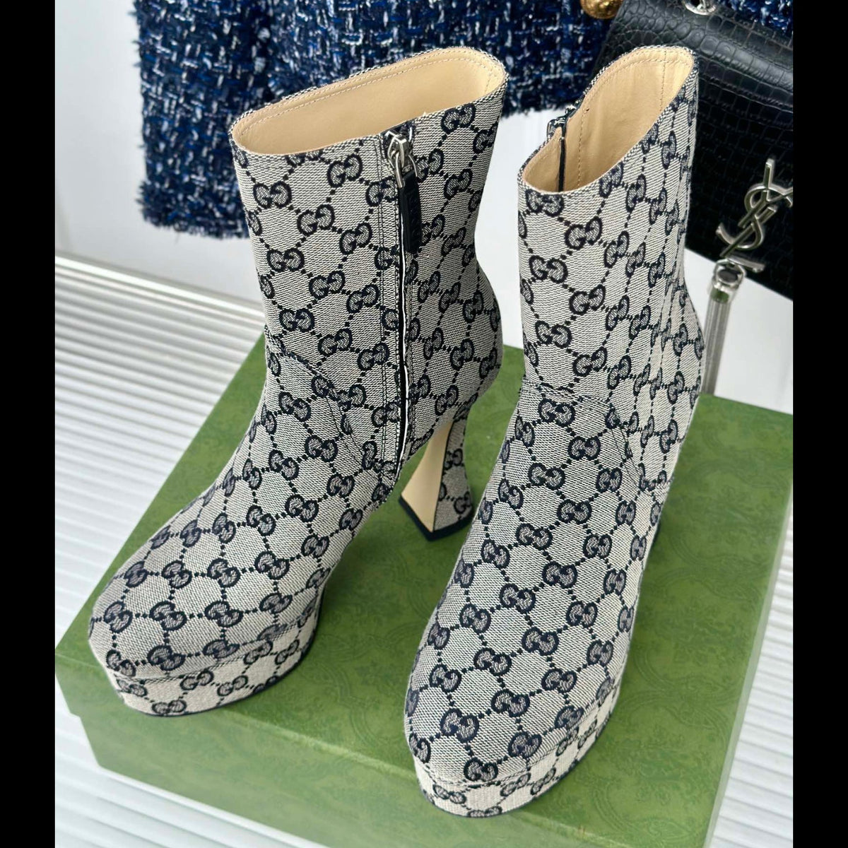 GG 26s Platform Ankle Boots 11.5cm Canvas 174671