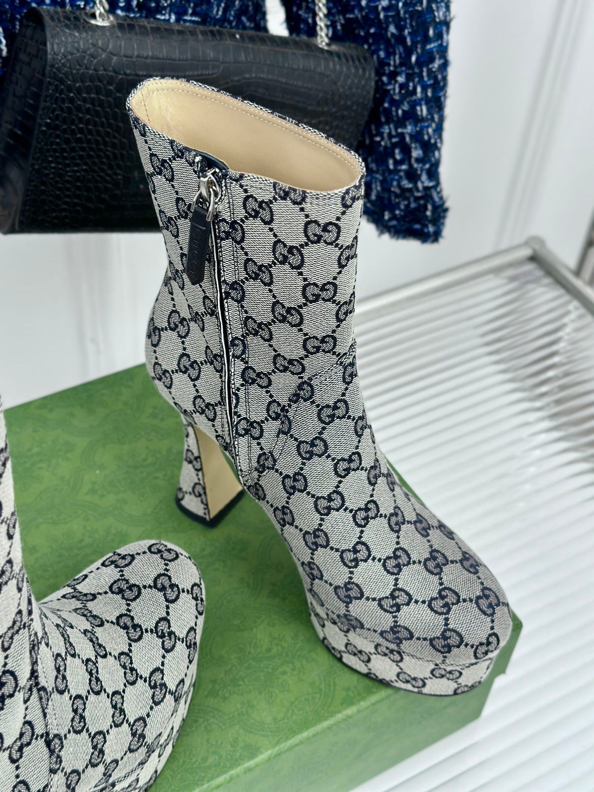 GG 26s Platform Ankle Boots 11.5cm Canvas 174671