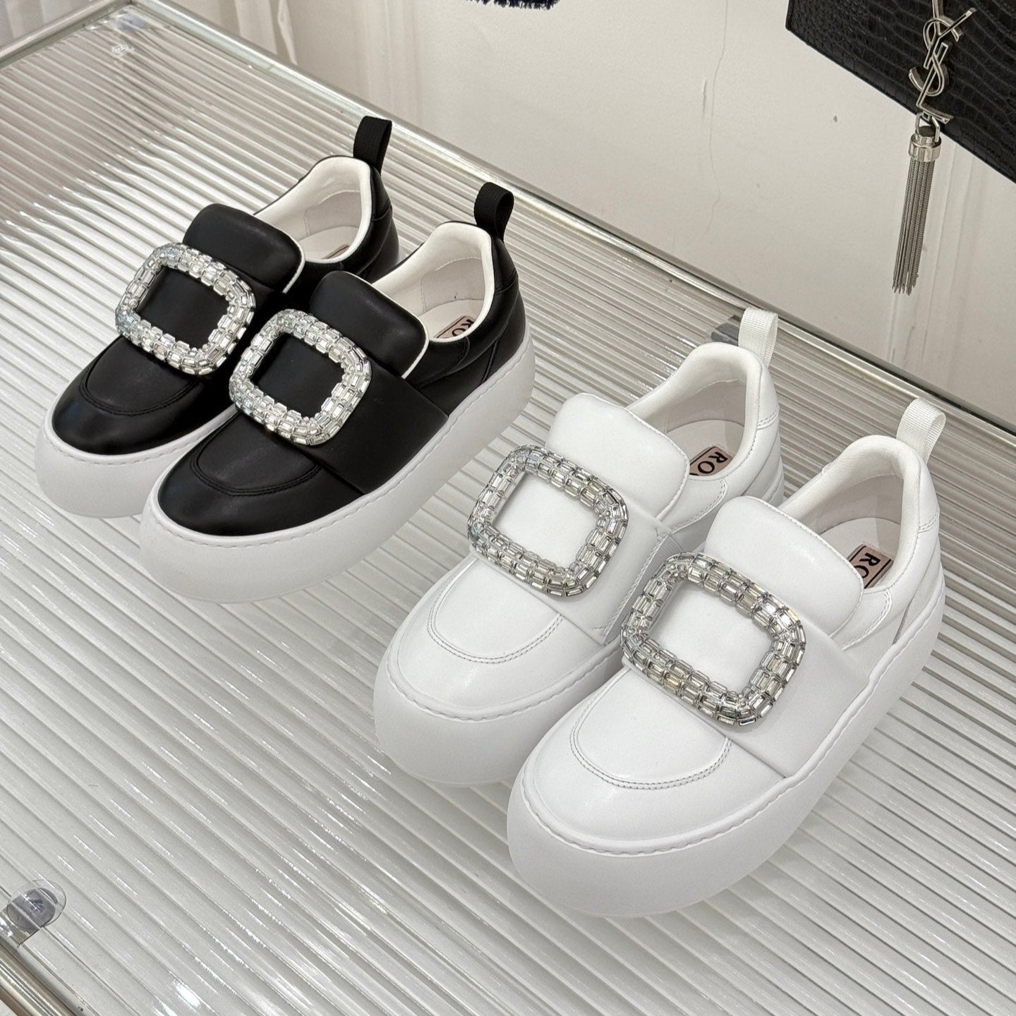 Viv Diamond Buckle Platform Imported Lambskin 189335