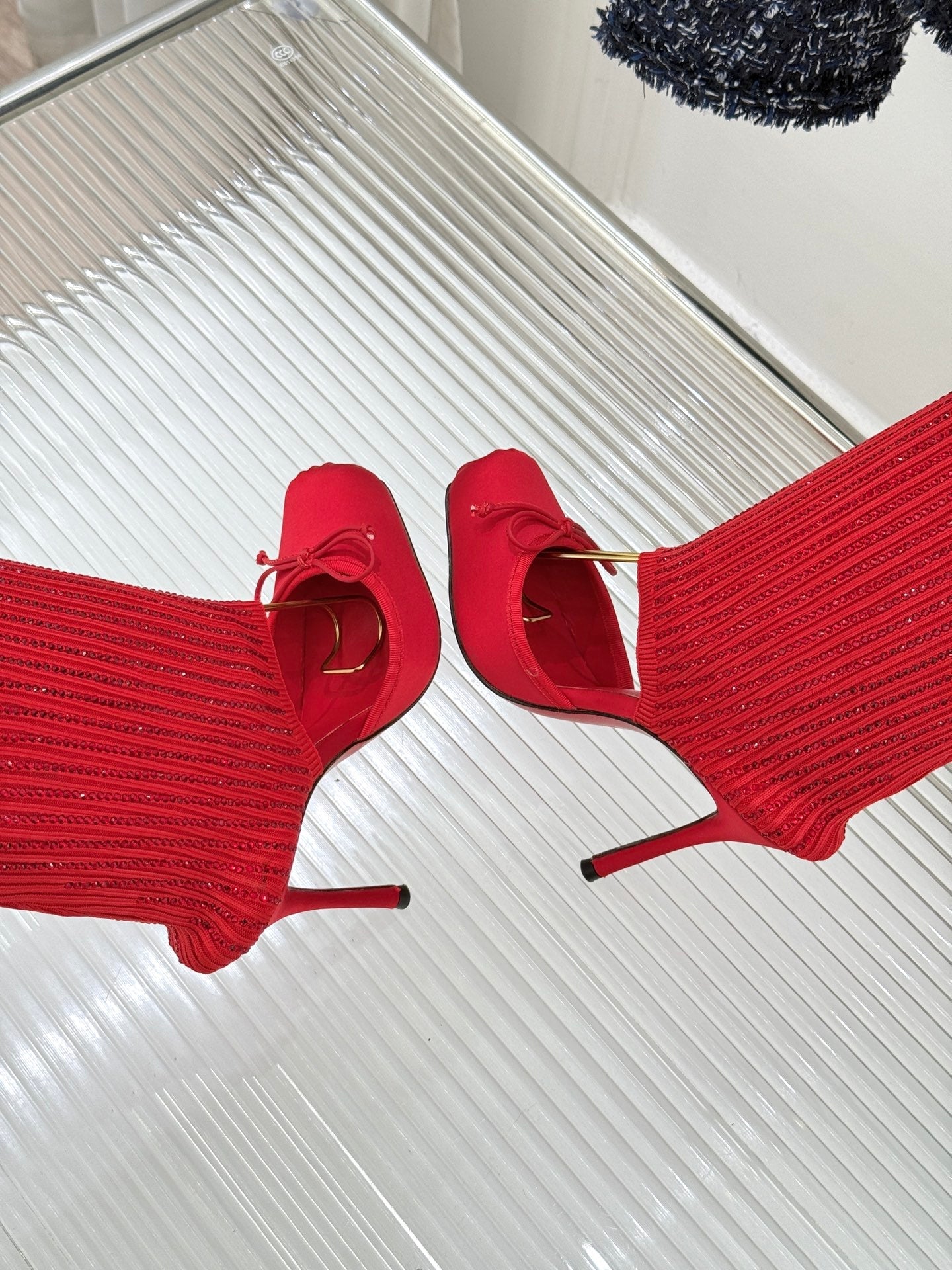 CL 26s Cassia Annmac Pumps 10cm Red Mesh Satin 991528