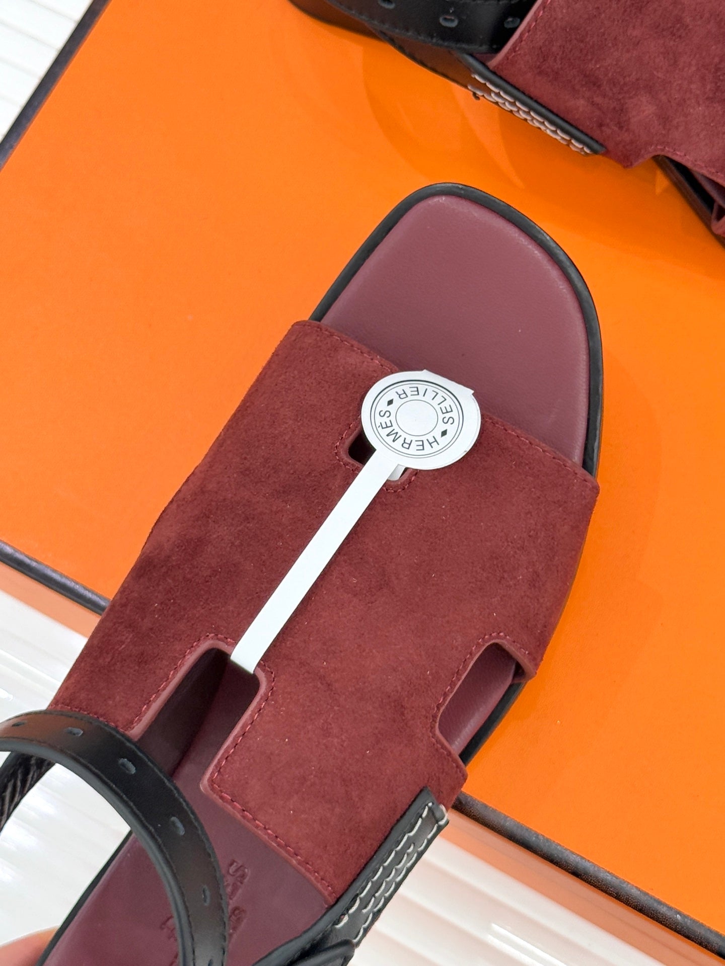 HM Maya Sandal Burgundy Suede Leather 642797