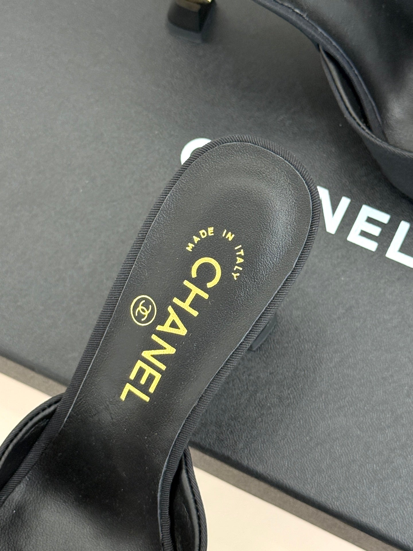 CC 26s Open-Toe Mule Sandals Black Satin 936839