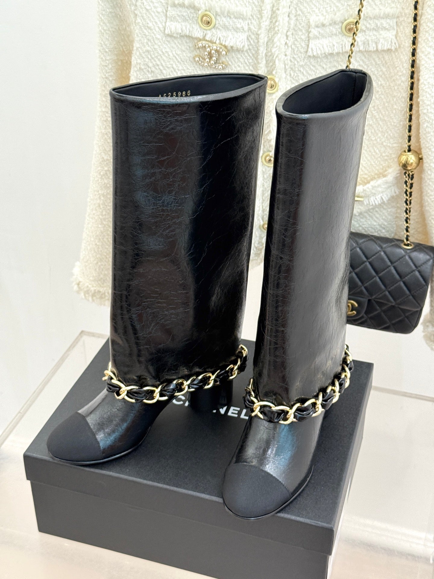 CC 26K Trousers Boot Black Crumpled Leather 904746