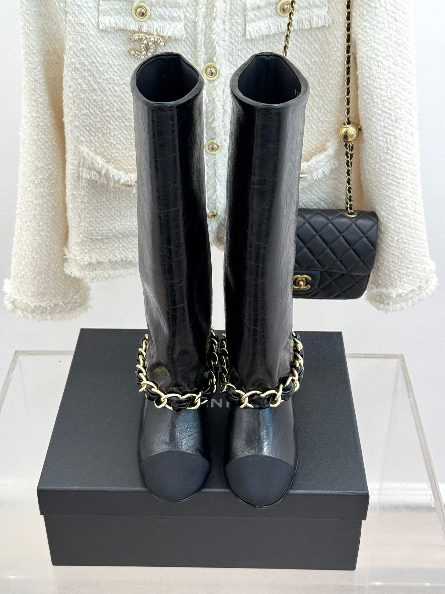 CC 26K Trousers Boot Black Crumpled Leather 904746